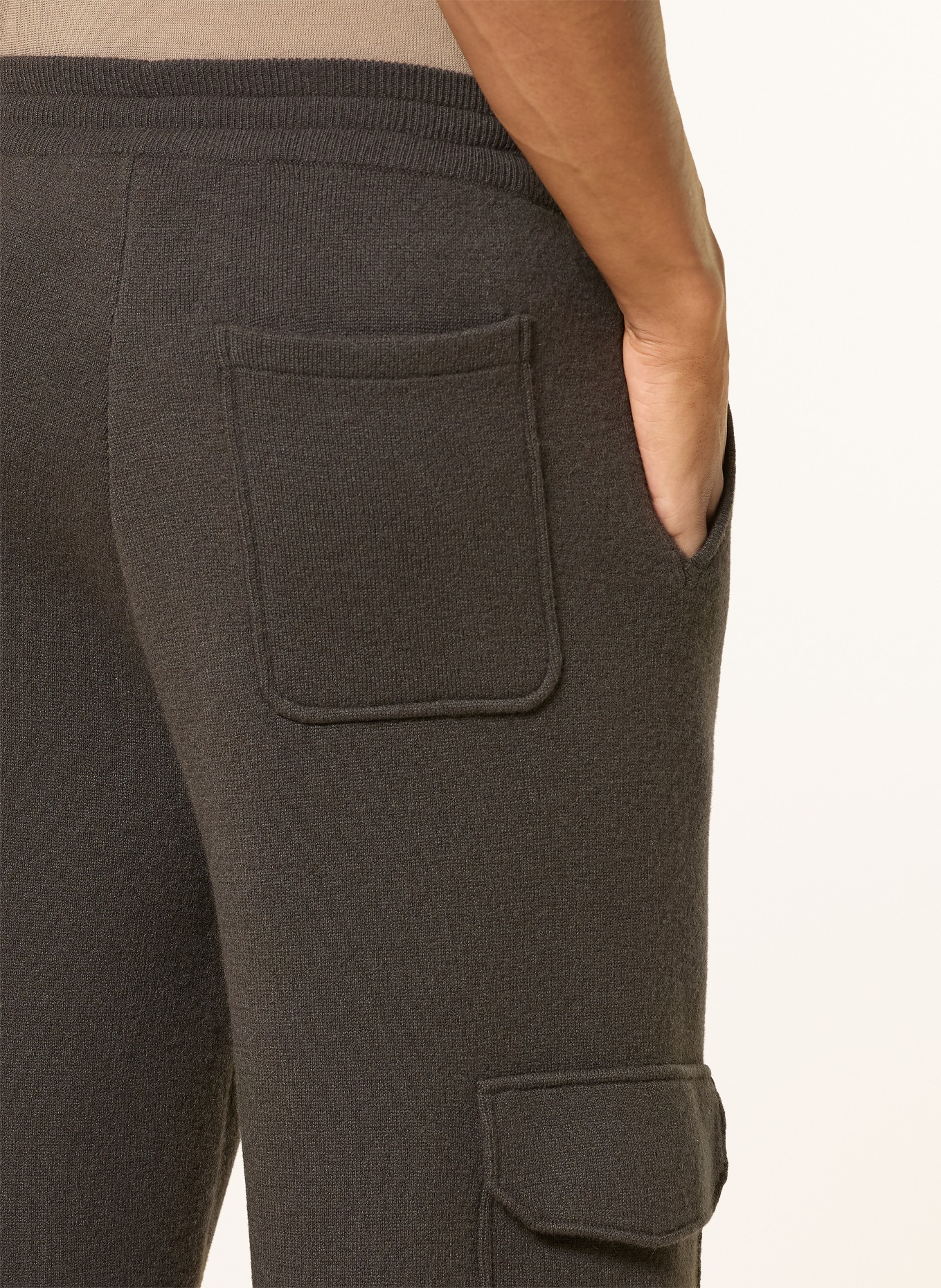 LISA YANG Gebreide broek EERO Relaxed Fit van kasjmier: MARRON FONCÉ