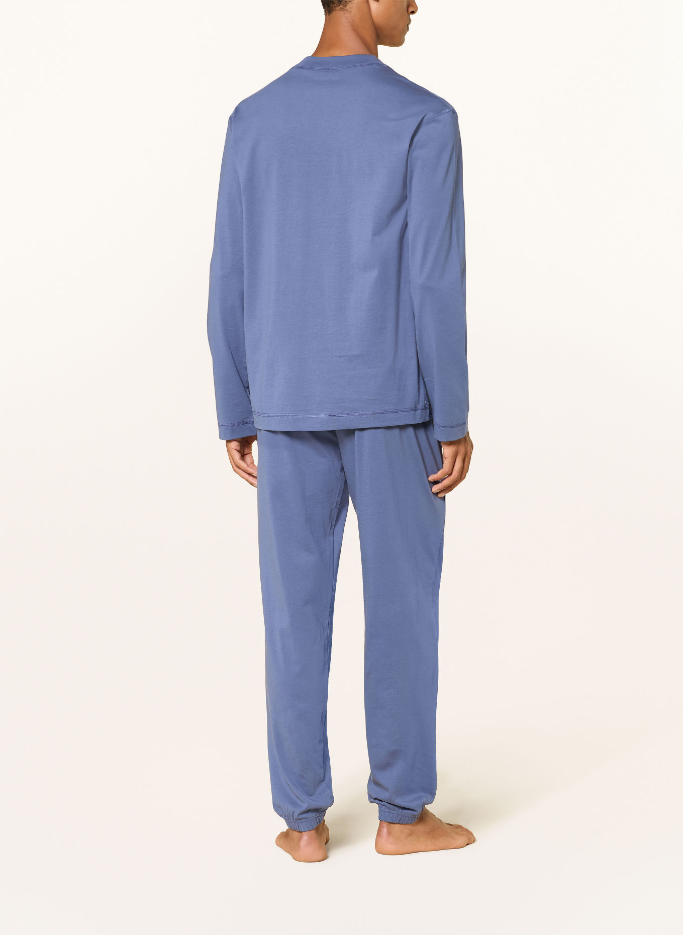 SCHIESSER Pyjama: BLAUWGRIJS / WIT