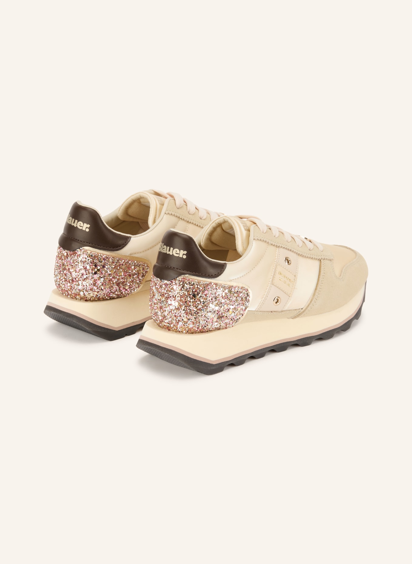 Blauer MILLEN03 Sneakers: CREAM / PINK