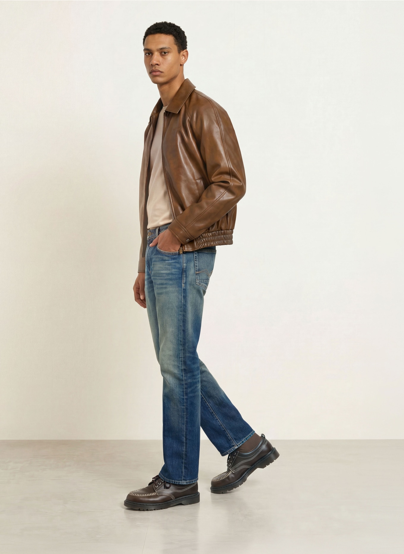REPLAY AIDEEN Straight Fit Jeans: C007 DARK BLUE
