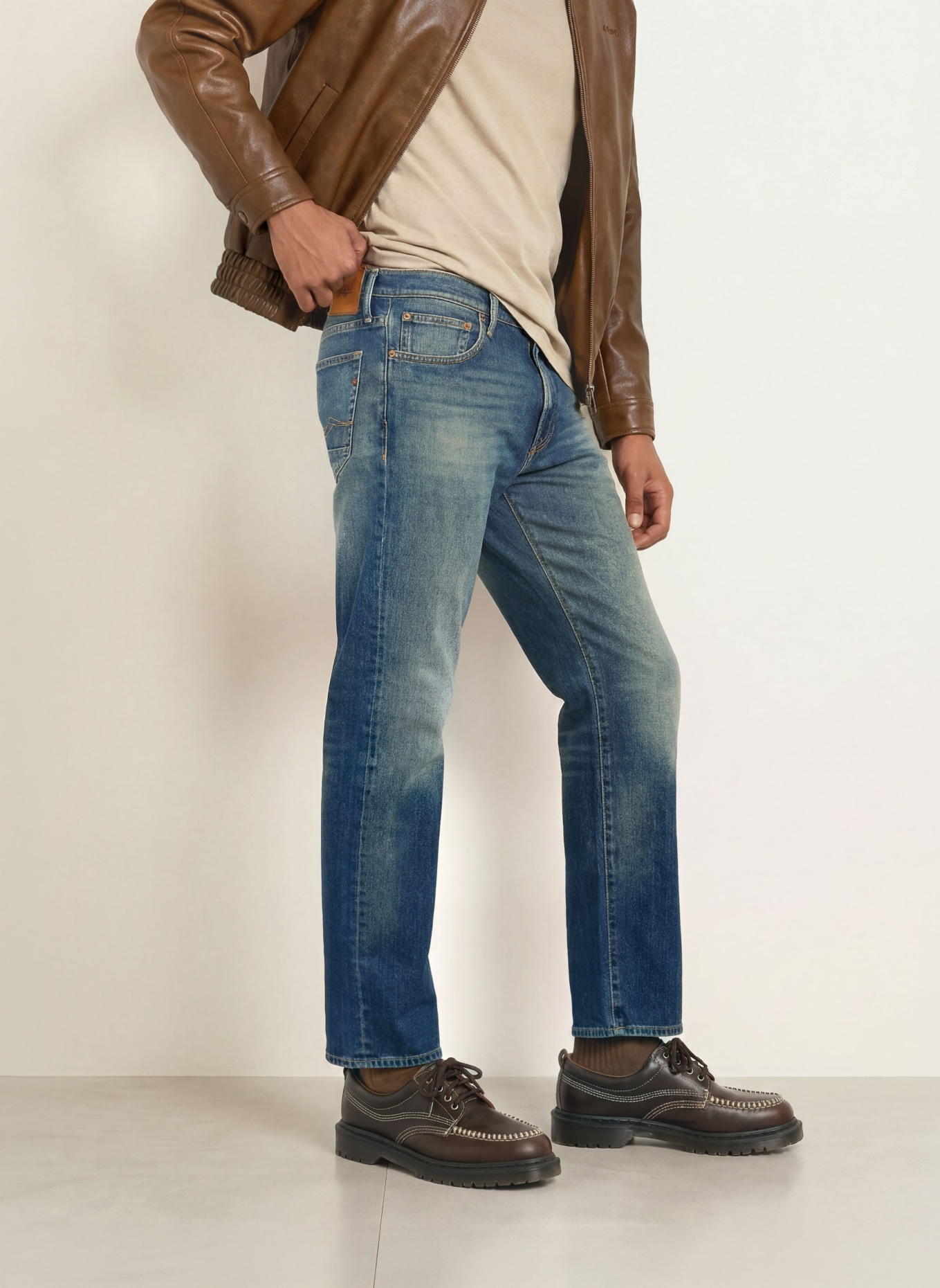 REPLAY AIDEEN Straight Fit Jeans: C007 DARK BLUE