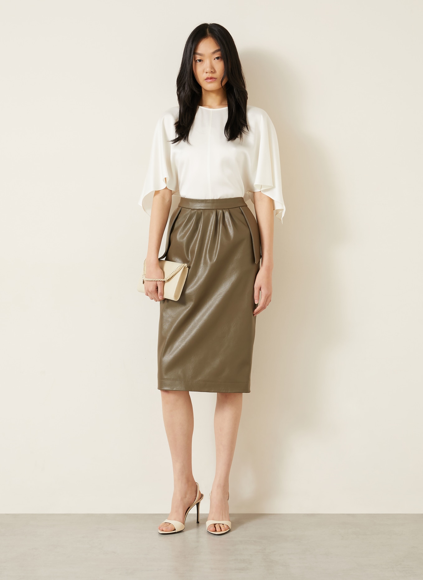 STELLA McCARTNEY Rock ALTERMAT in Lederoptik: KHAKI