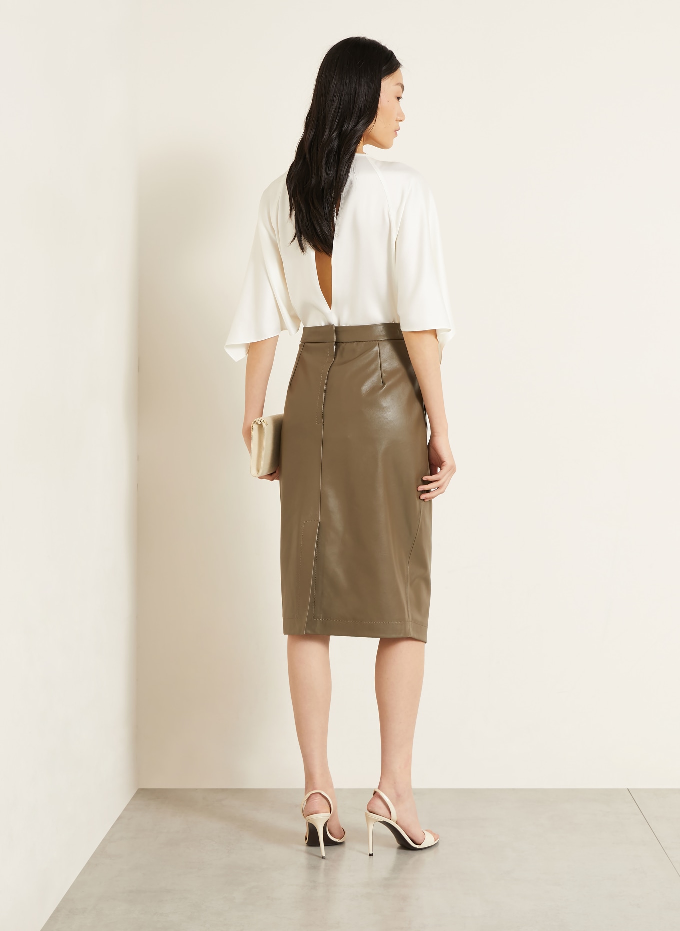 STELLA McCARTNEY Rock ALTERMAT in Lederoptik: KHAKI
