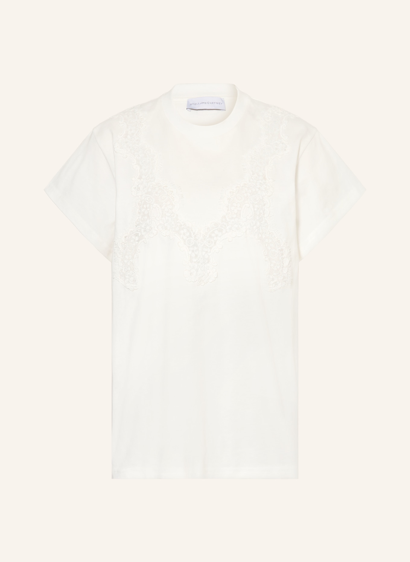 STELLA McCARTNEY T-Shirt mit Spitze: WEISS