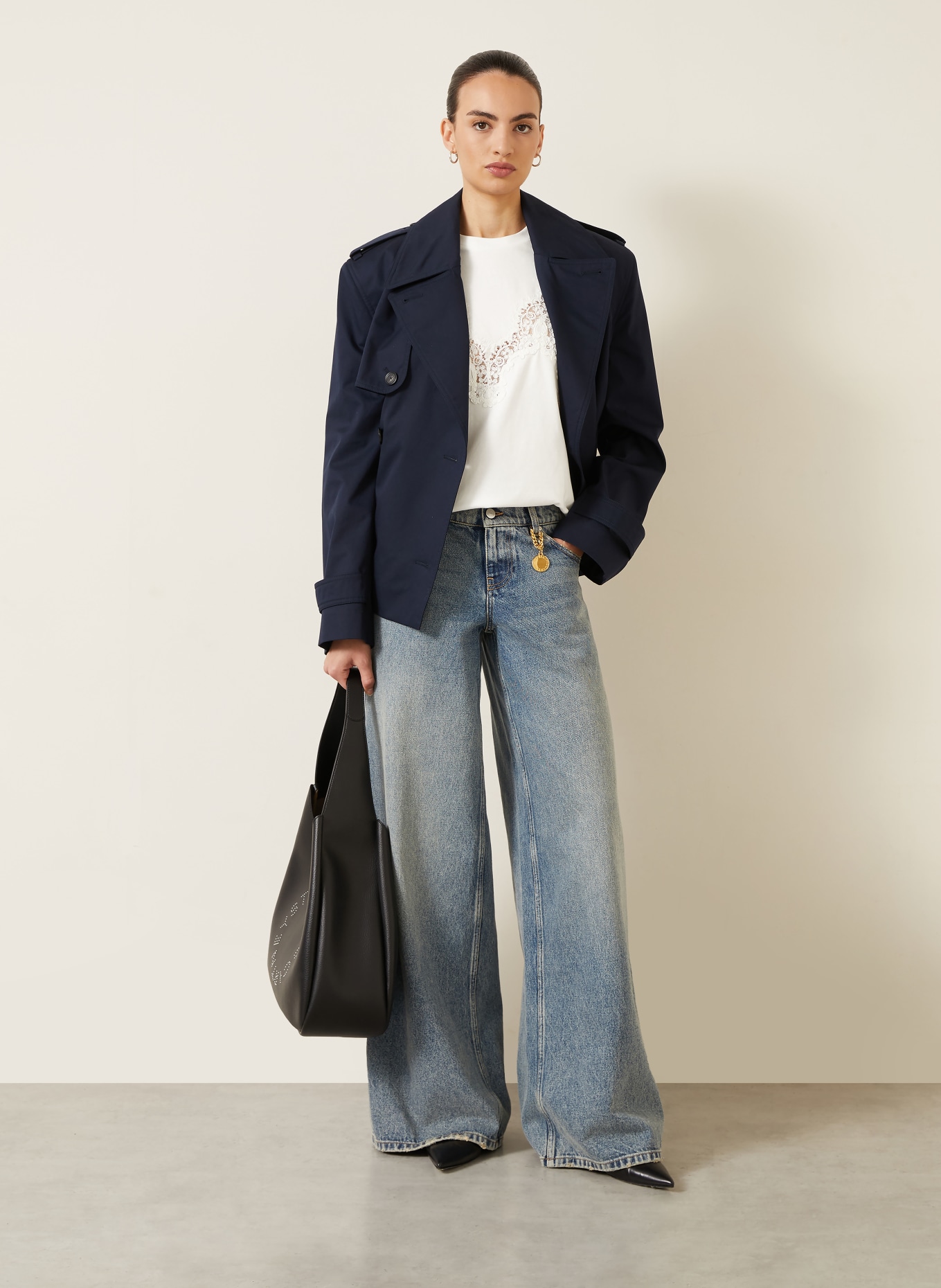 STELLA McCARTNEY T-Shirt mit Spitze: WEISS