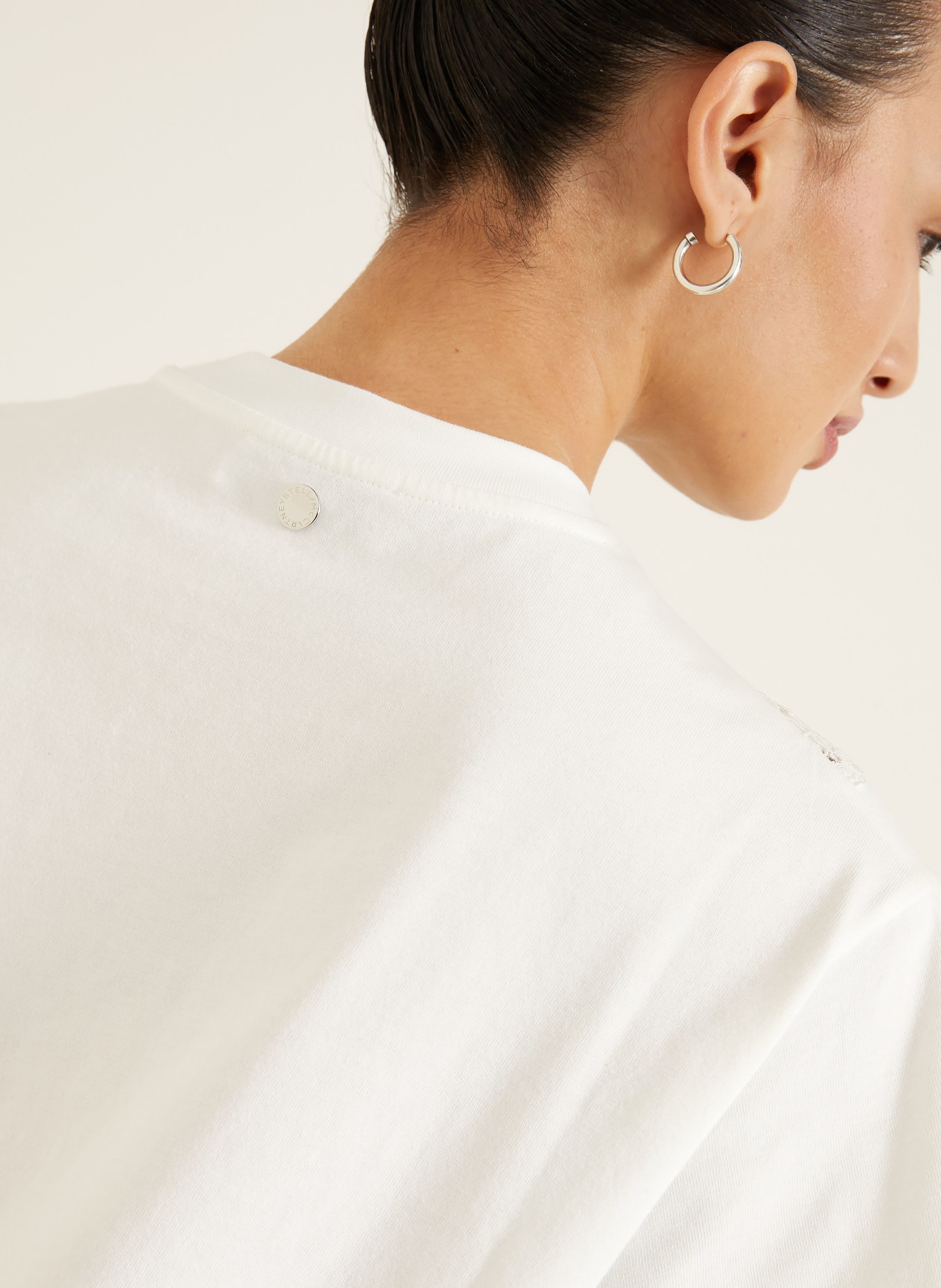 STELLA McCARTNEY T-Shirt mit Spitze: WEISS