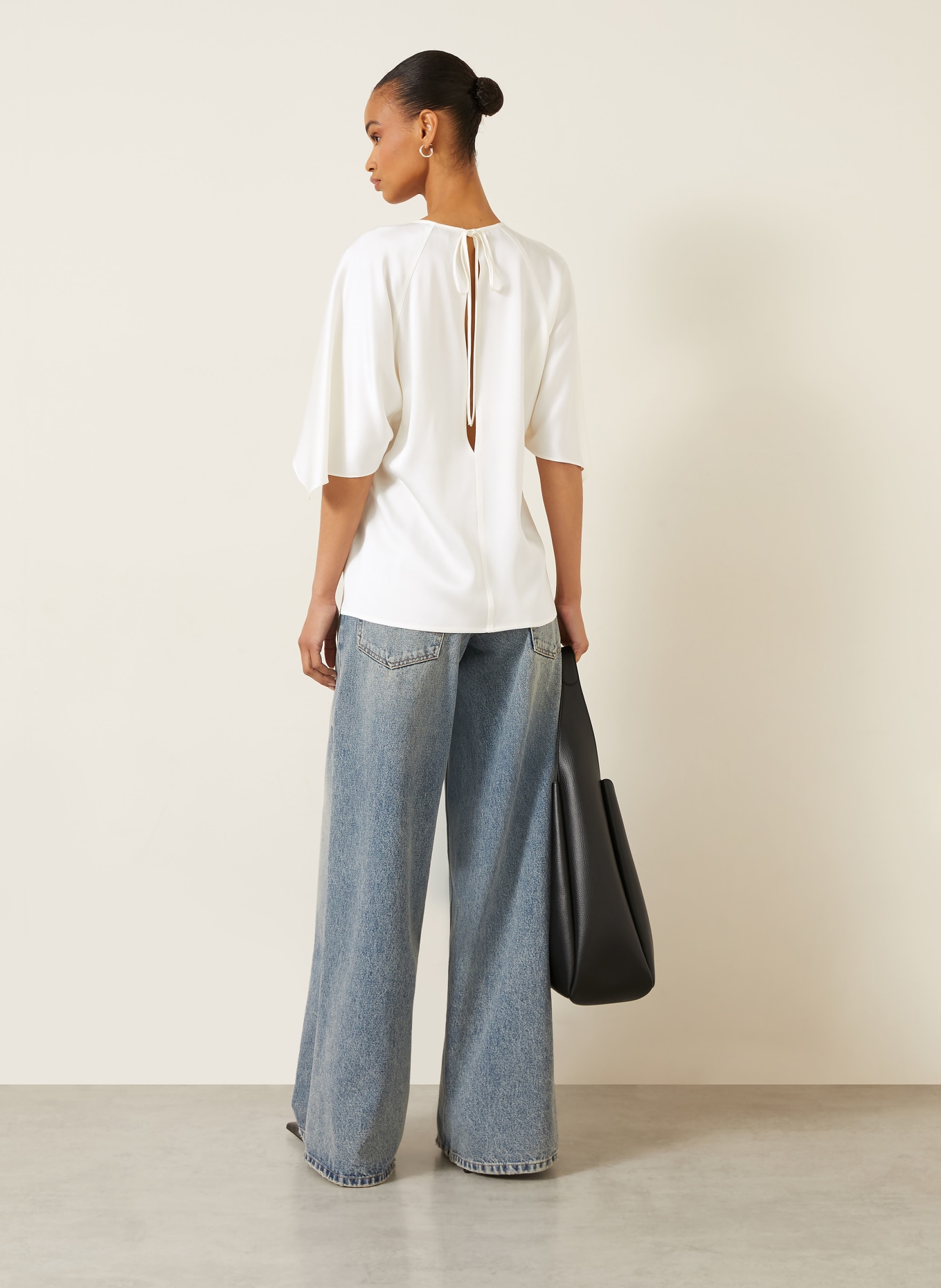 STELLA McCARTNEY Blusenshirt aus Satin: ECRU