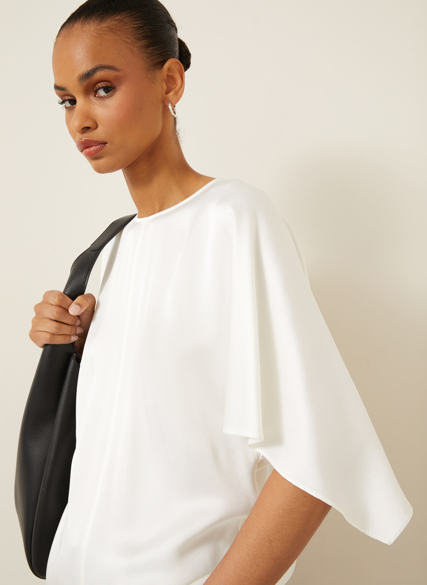STELLA McCARTNEY Blusenshirt aus Satin: ECRU