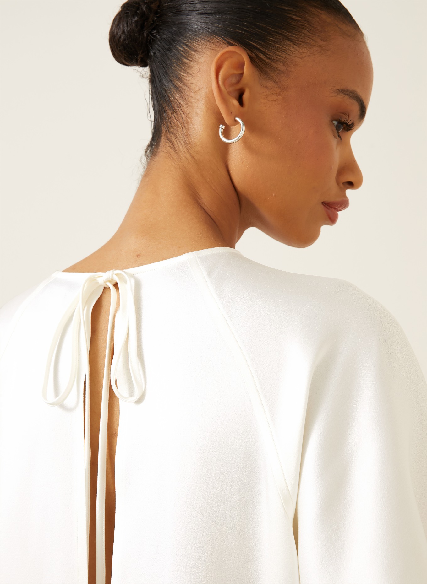 STELLA McCARTNEY Blusenshirt aus Satin: ECRU