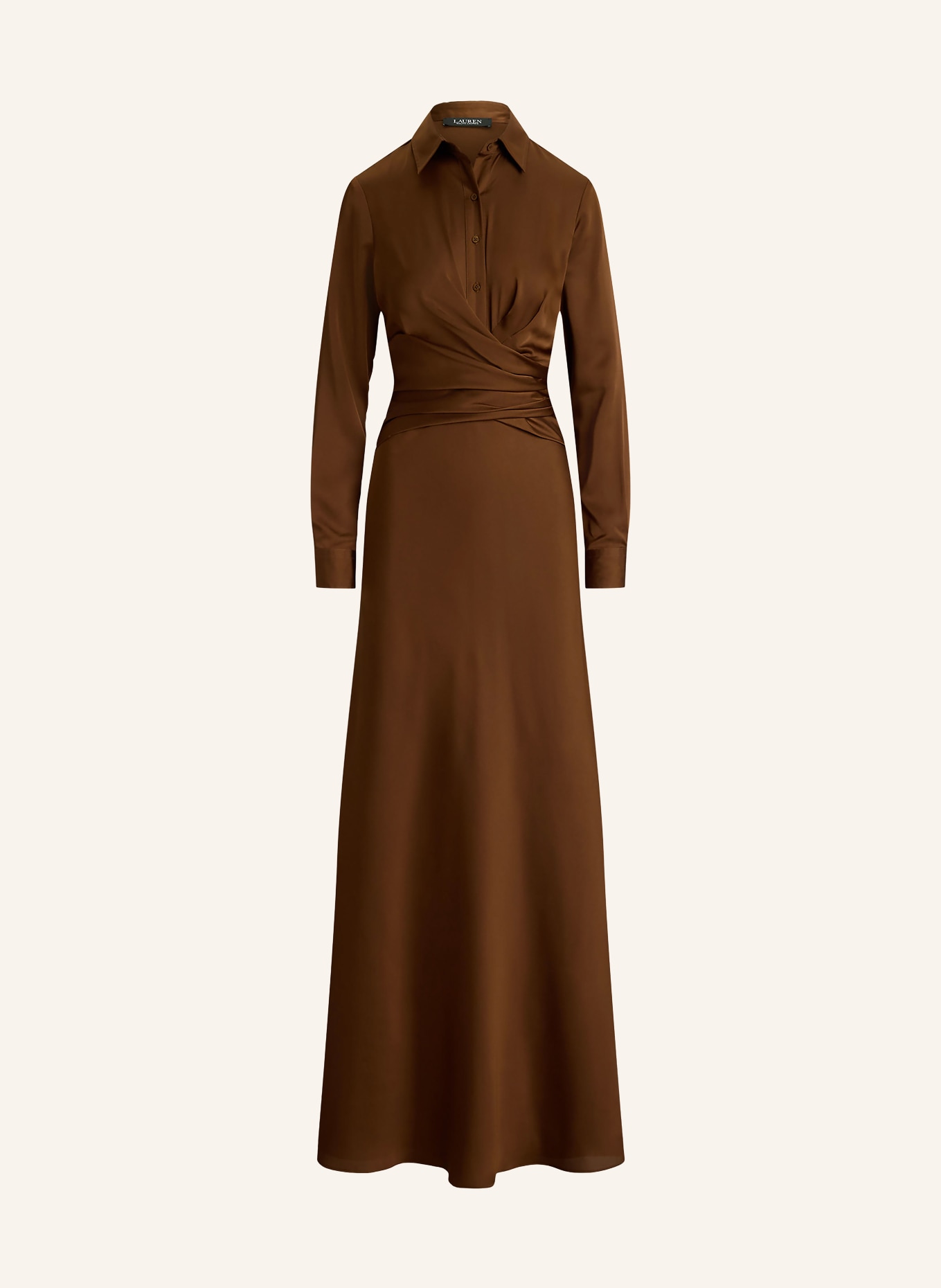 LAUREN RALPH LAUREN Satin evening dress: BROWN