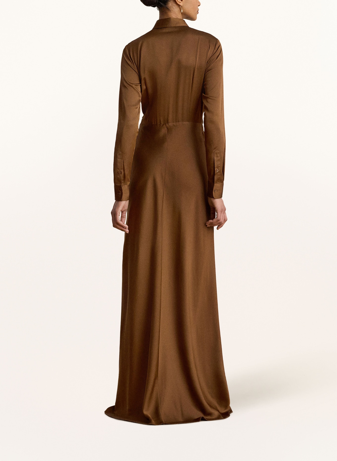 LAUREN RALPH LAUREN Satin evening dress: BROWN