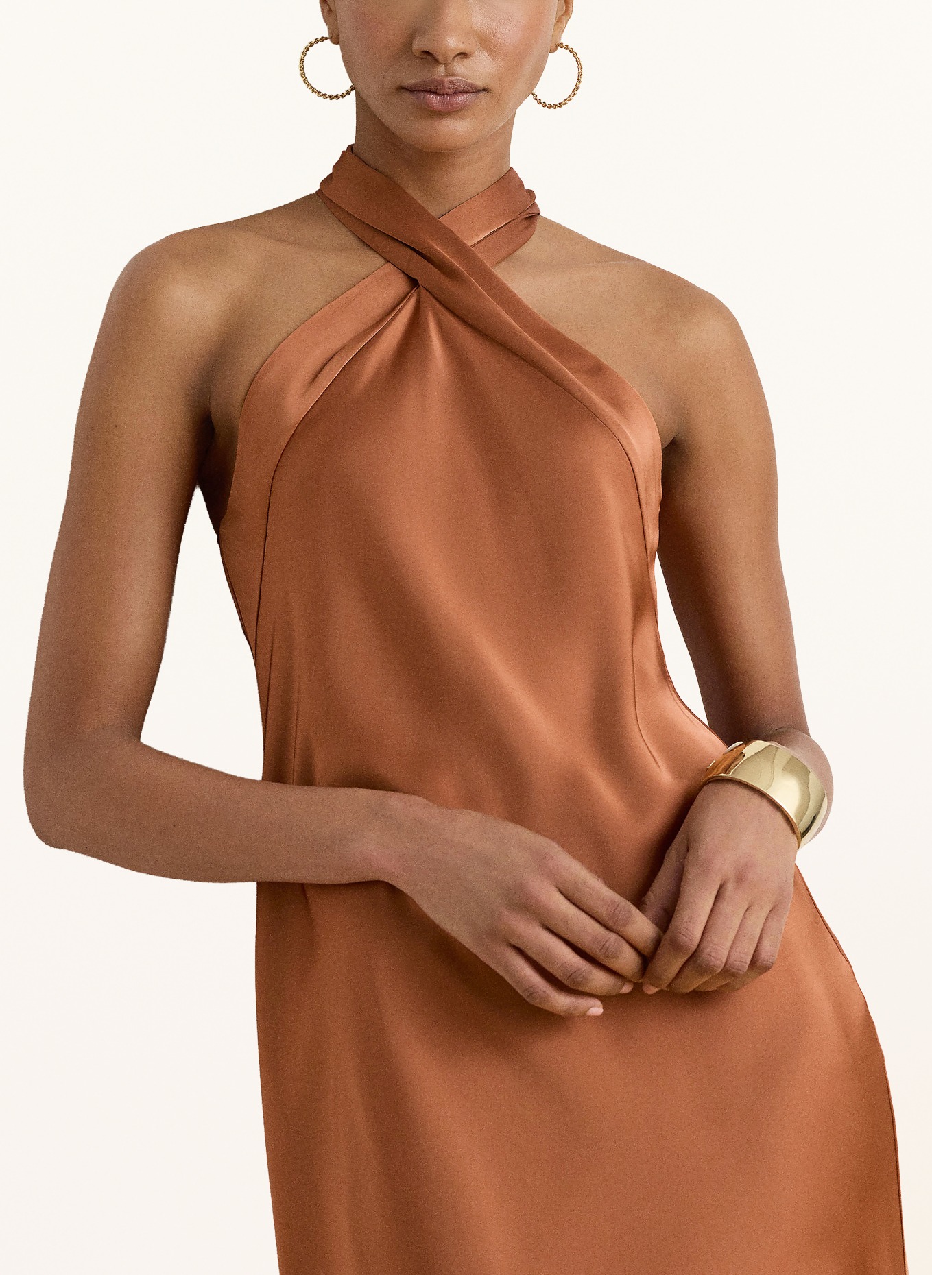 LAUREN RALPH LAUREN Cocktailkleid: COGNAC