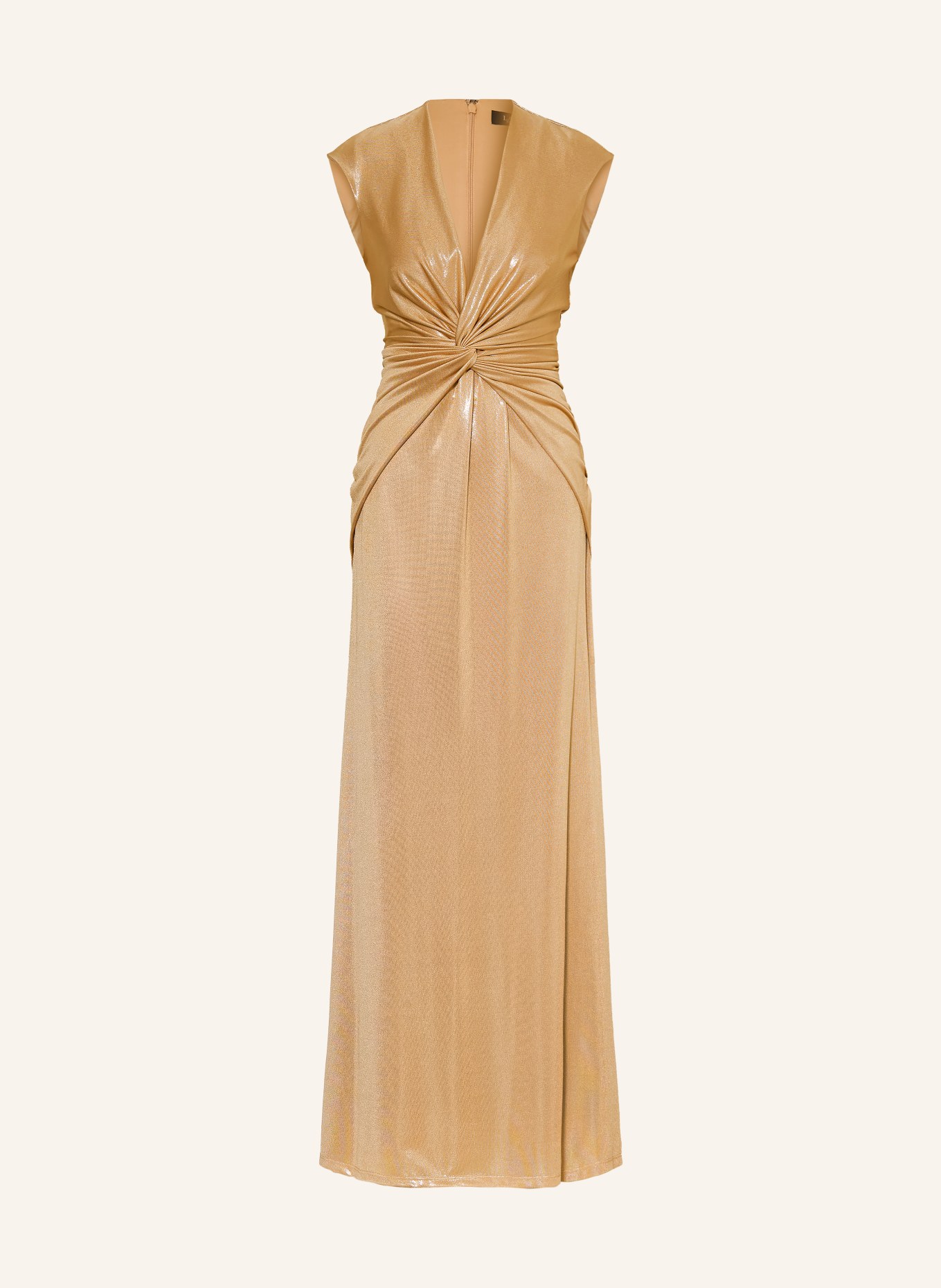LAUREN RALPH LAUREN Abendkleid aus Jersey mit Glitzergarn: GOLD