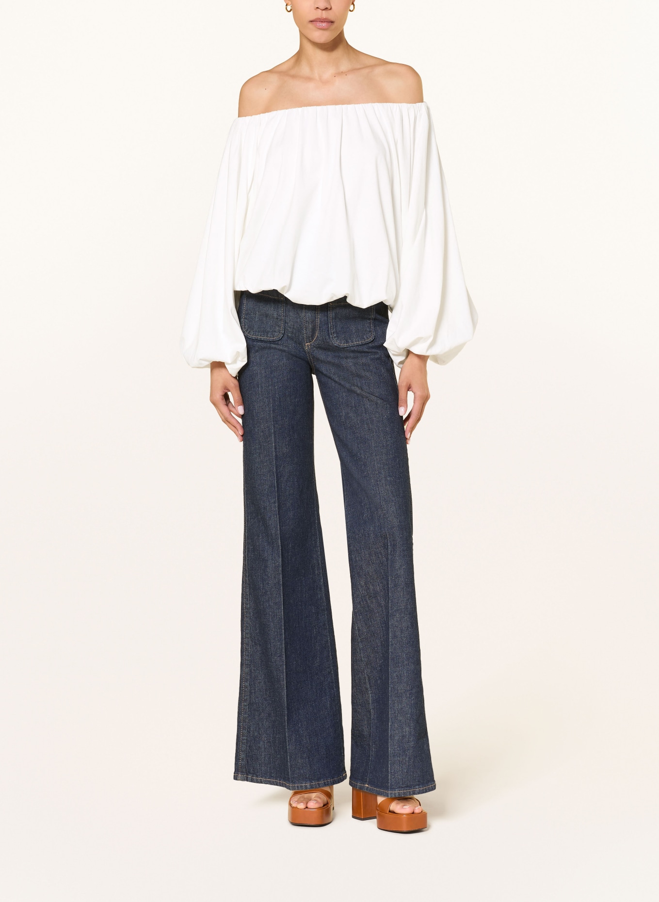 DOROTHEE SCHUMACHER Off-shoulder blouse SOFT VOLUME: WIT
