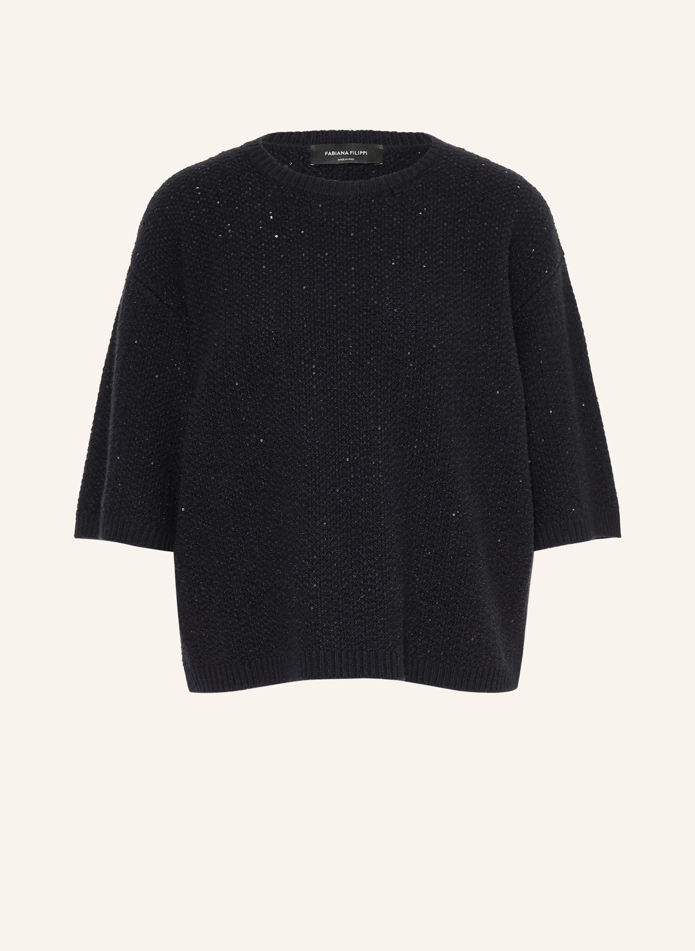 FABIANA FILIPPI Strickshirt mit Pailletten: SCHWARZ
