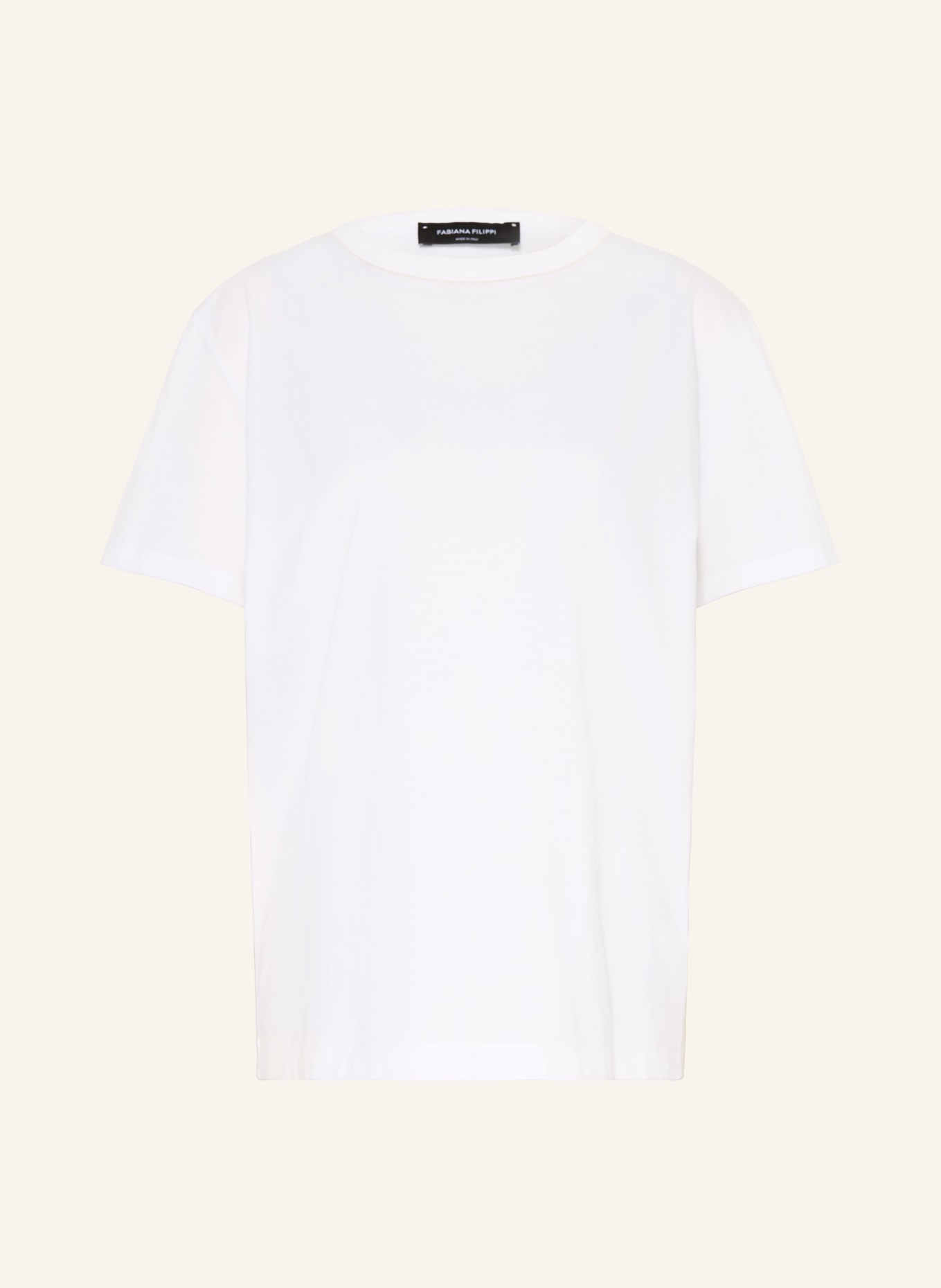 FABIANA FILIPPI T-shirt z ozdobnymi koralikami: BIAŁY