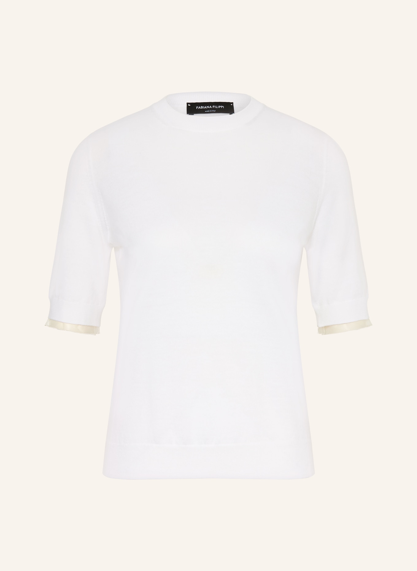 FABIANA FILIPPI Strickshirt mit Schmucksteinen: WEISS