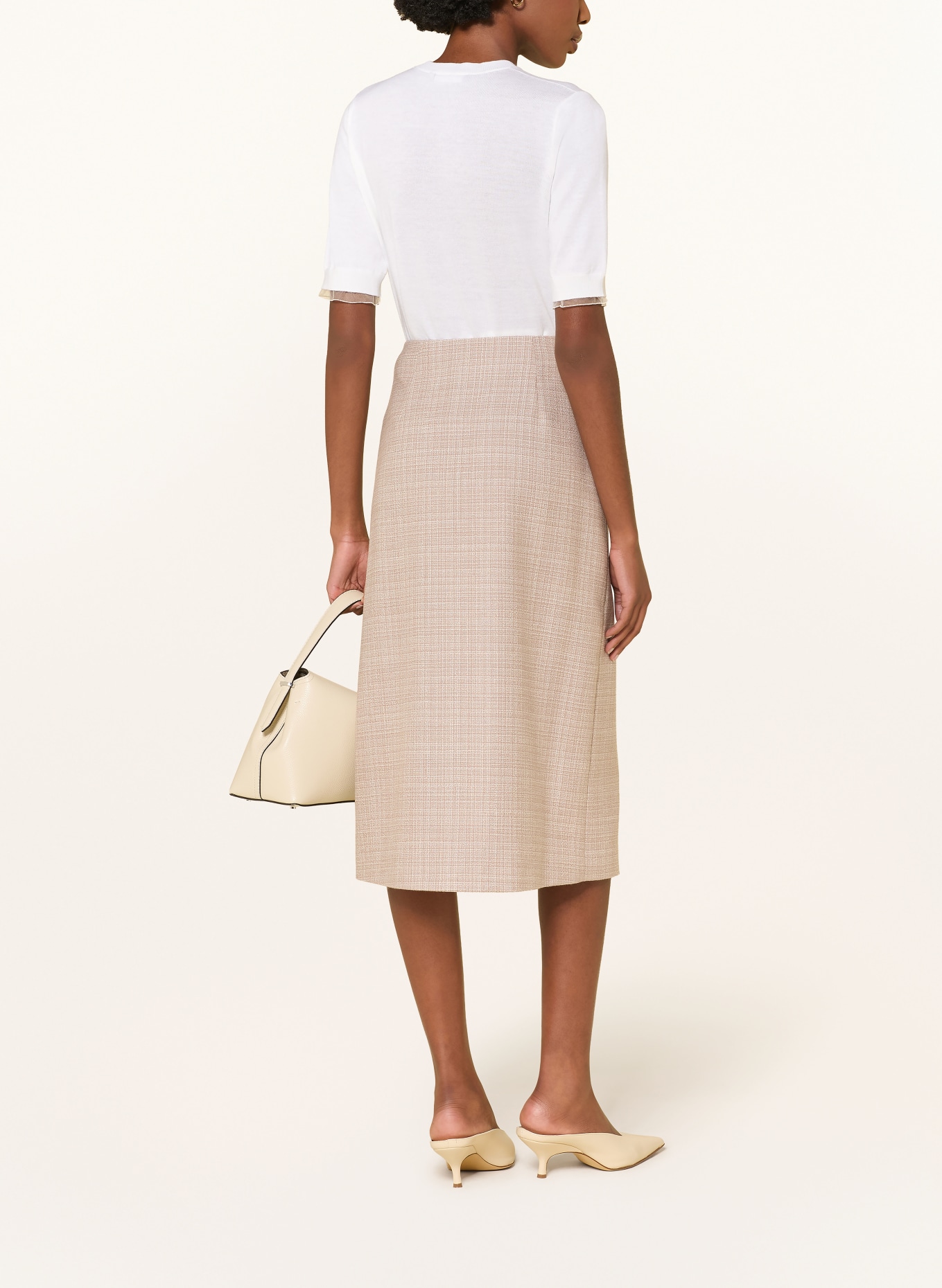 FABIANA FILIPPI Strickshirt mit Schmucksteinen: WEISS