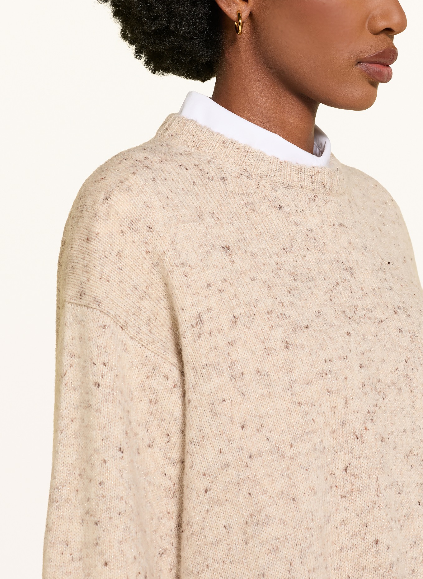 FABIANA FILIPPI Pullover mit Glitzergarn: HELLBRAUN / BRAUN
