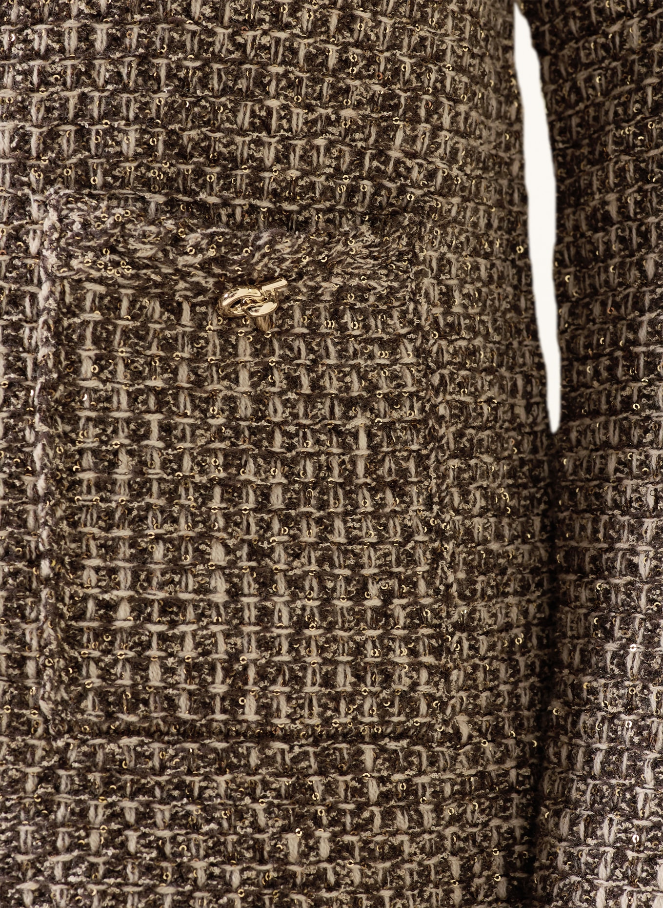 FABIANA FILIPPI Strickjacke mit Pailletten: DUNKELBRAUN / HELLBRAUN