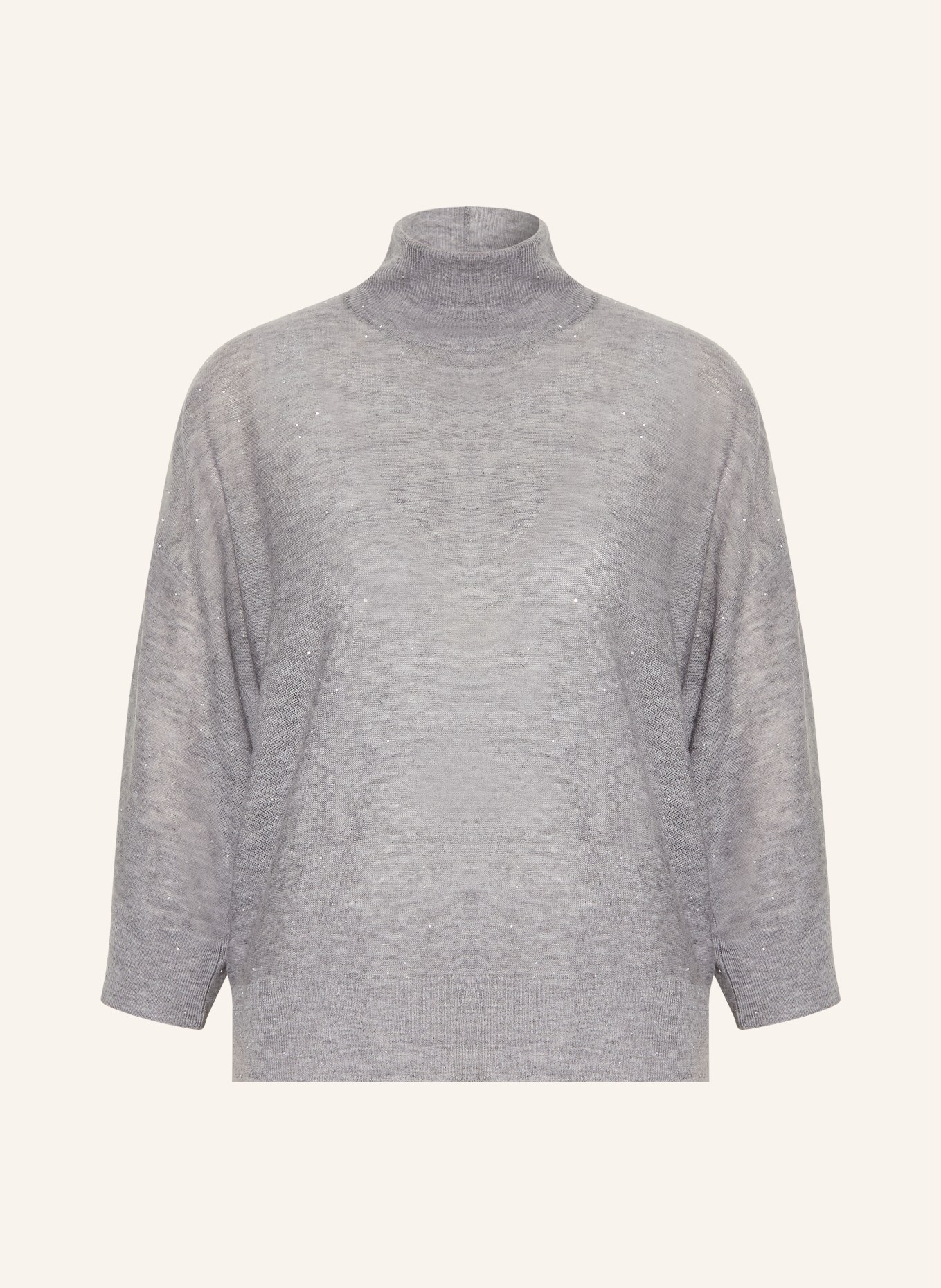 FABIANA FILIPPI Pullover mit 3/4-Arm und Pailletten: GRAU