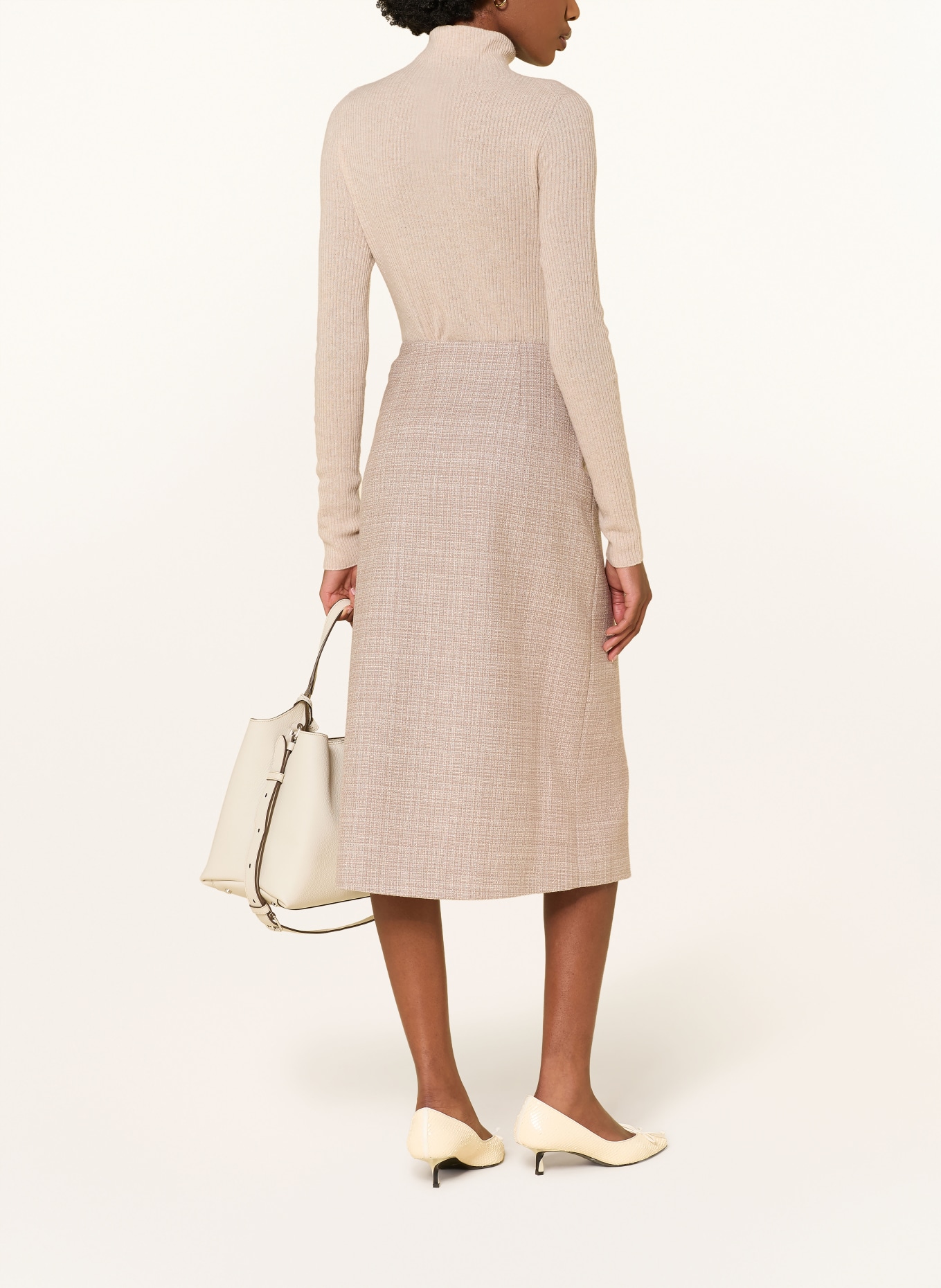 FABIANA FILIPPI Pull à col roulé en laine mérinos: BEIGE