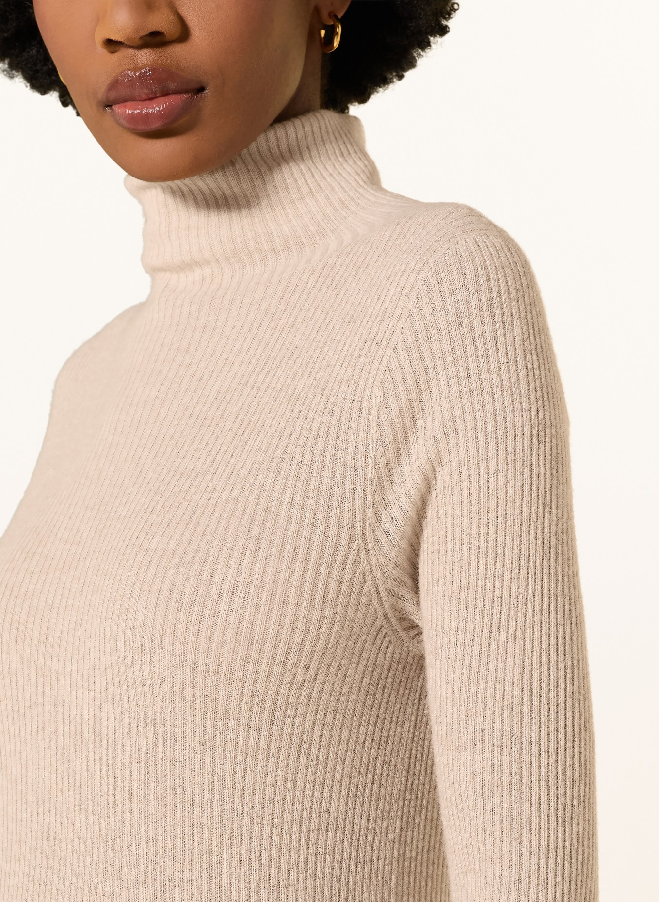 FABIANA FILIPPI Pull à col roulé en laine mérinos: BEIGE