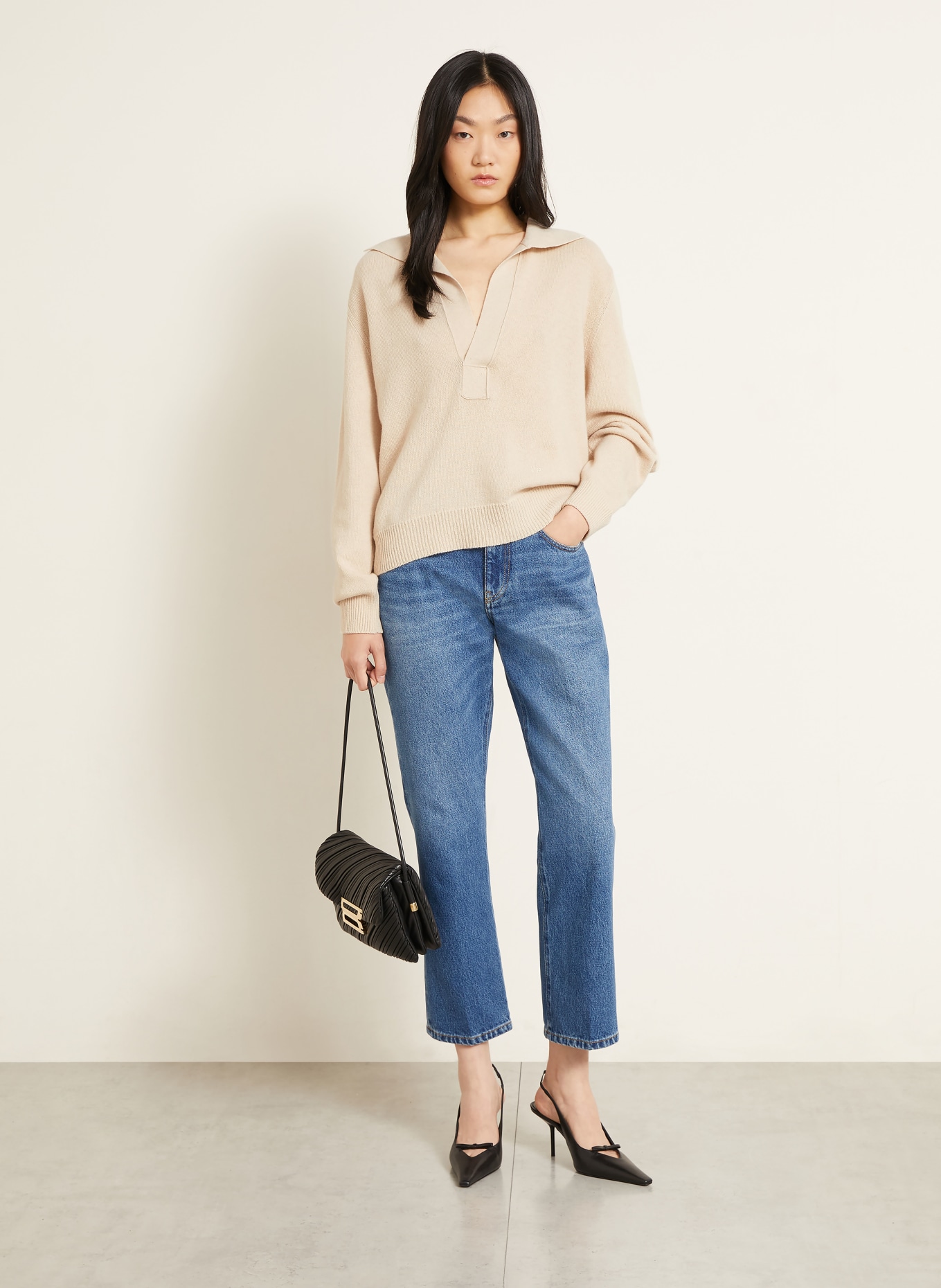 VICTORIA BECKHAM Sweter z kaszmiru: KREMOWY