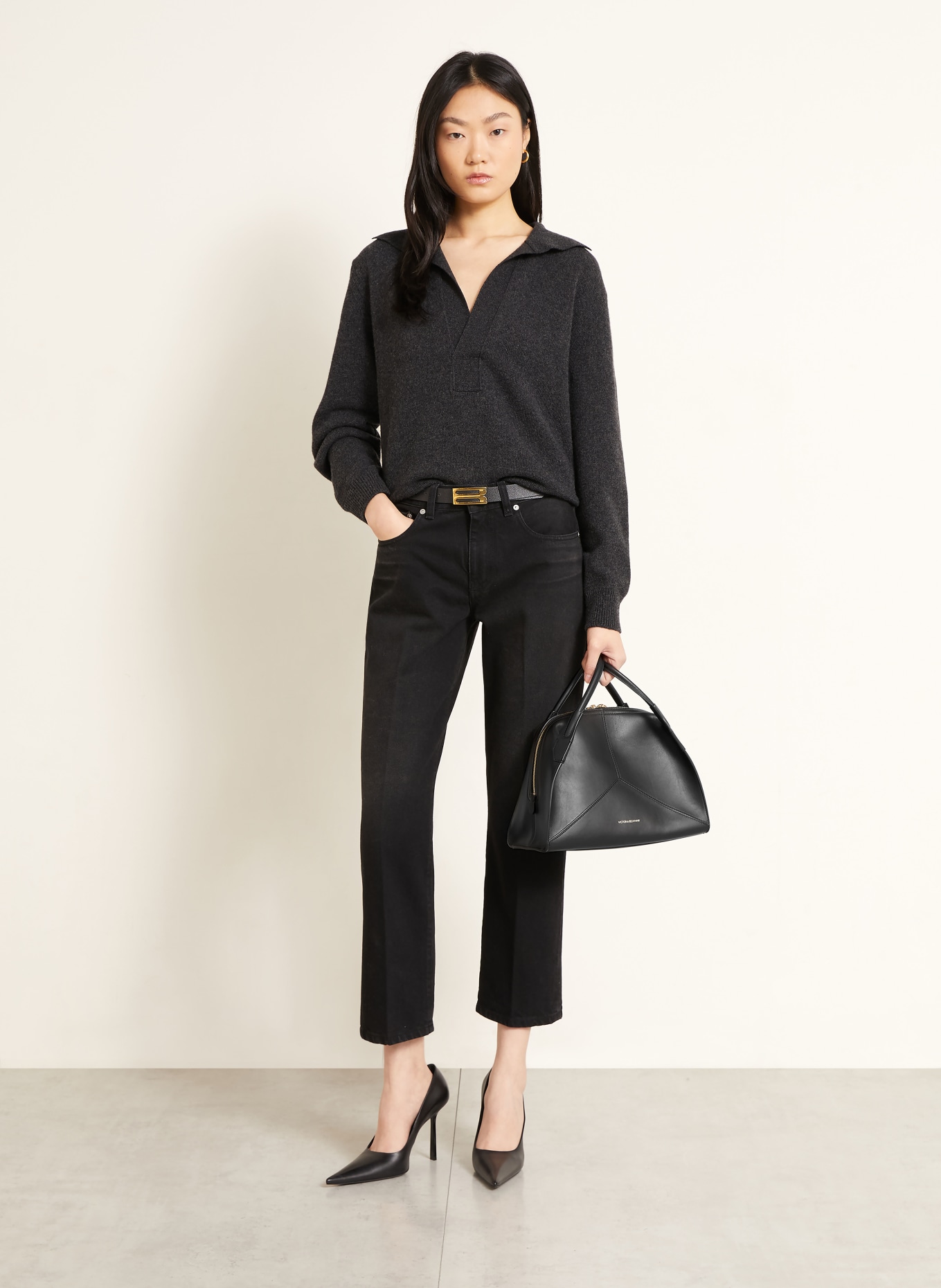 VICTORIA BECKHAM Pullover mit Cashmere: DUNKELGRAU