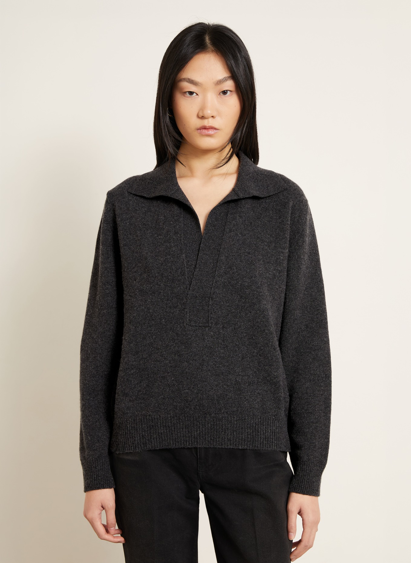 VICTORIA BECKHAM Pullover mit Cashmere: DUNKELGRAU