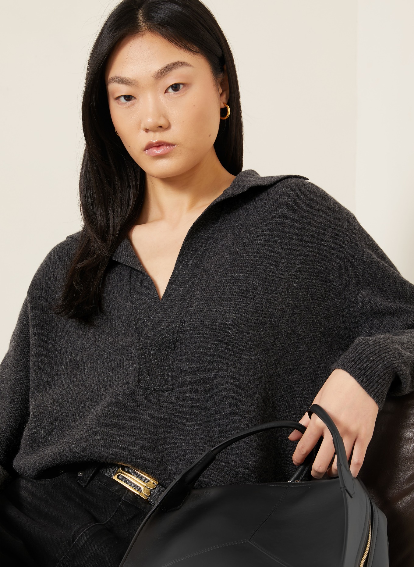 VICTORIA BECKHAM Pullover mit Cashmere: DUNKELGRAU