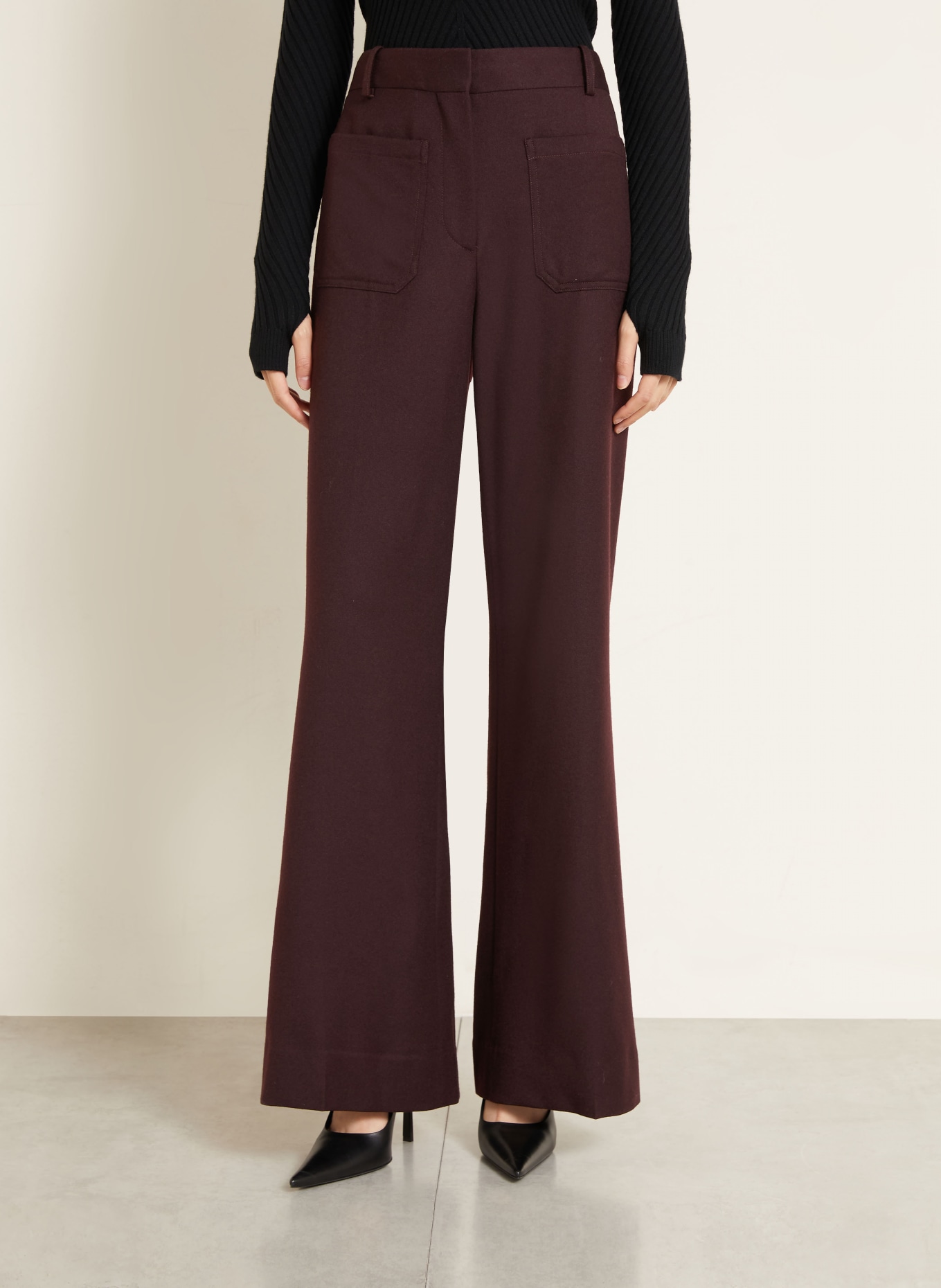 VICTORIA BECKHAM Marlenehose ALINA: DUNKELLILA