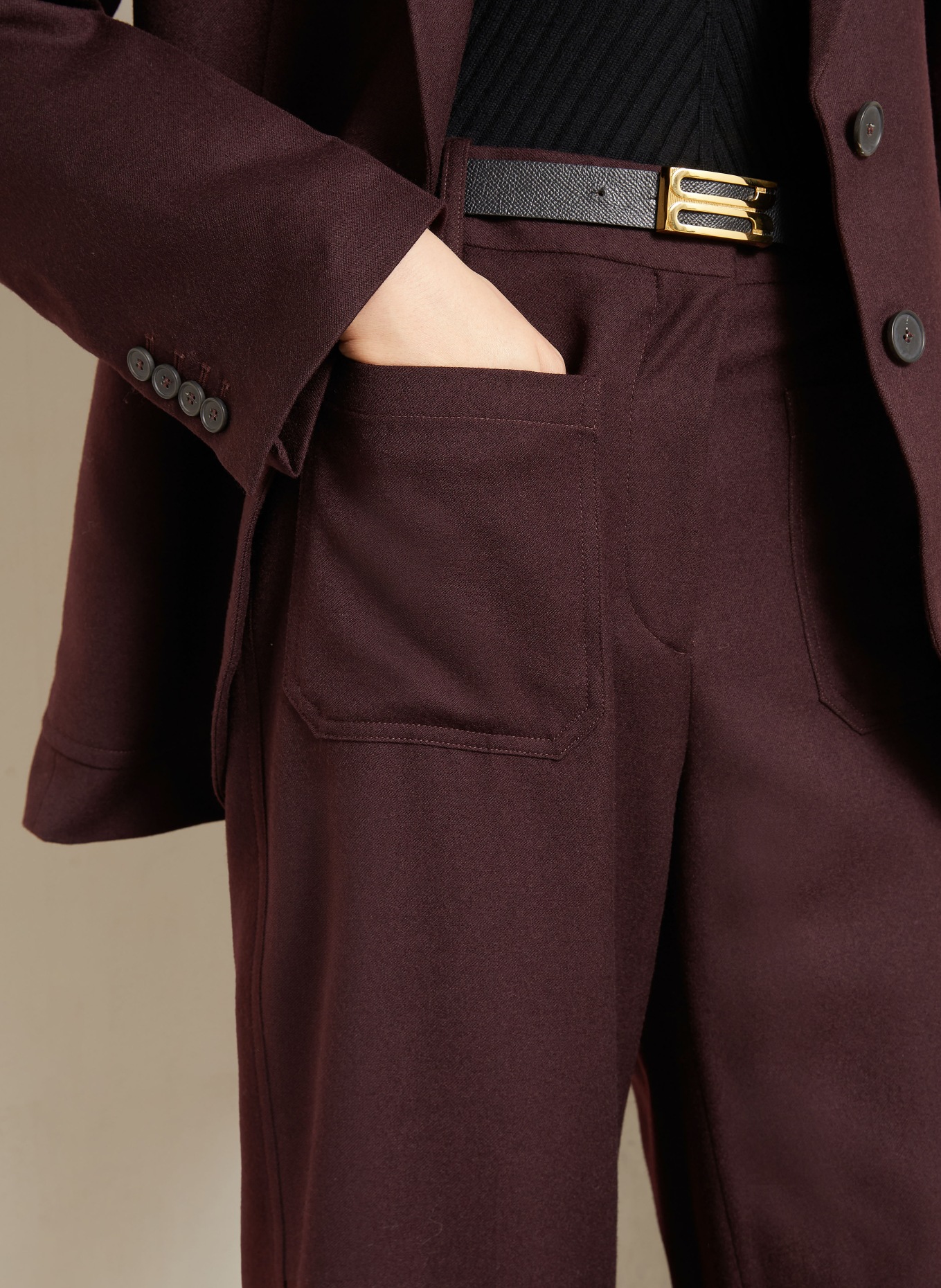 VICTORIA BECKHAM Marlenehose ALINA: DUNKELLILA