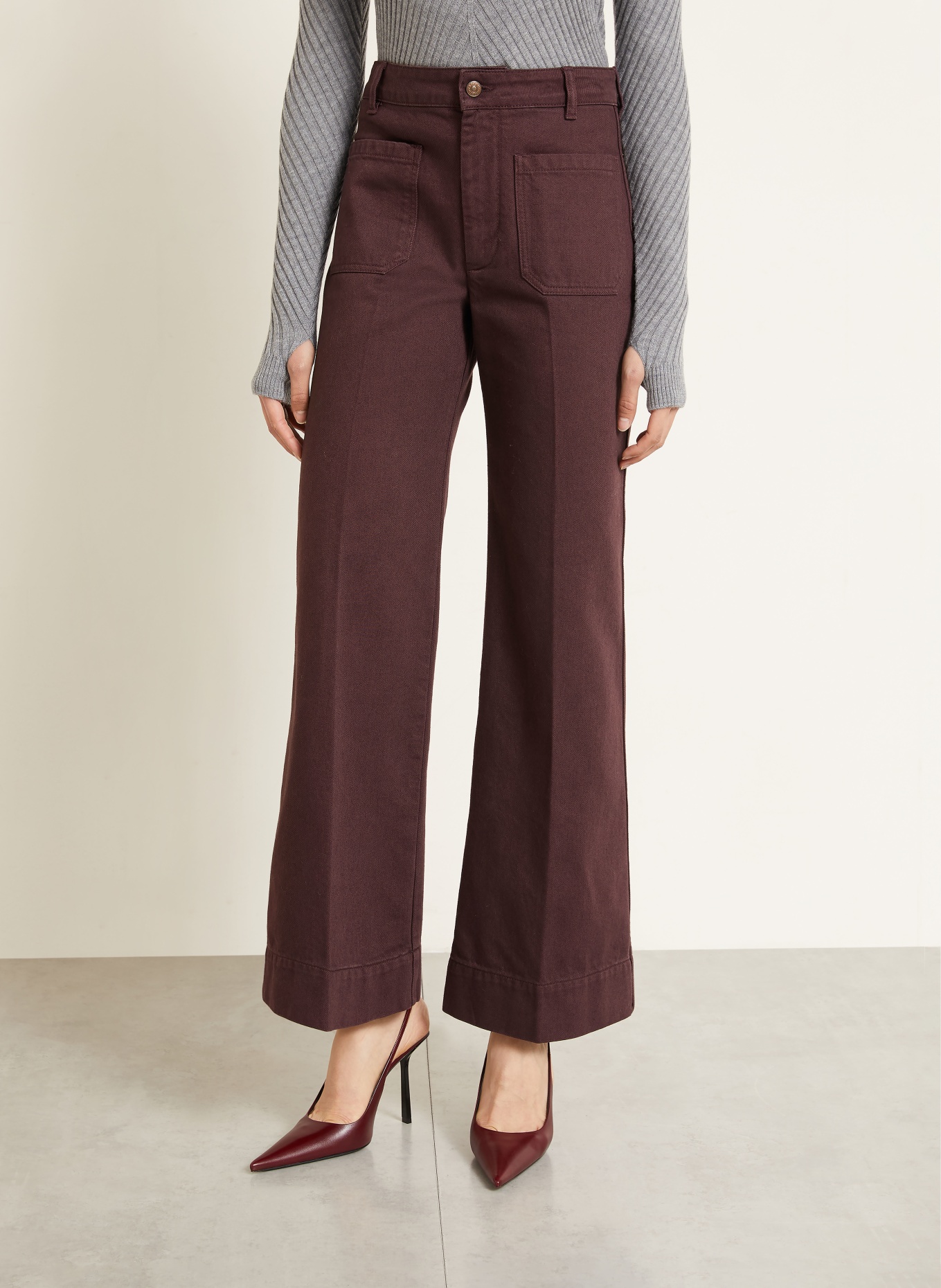 VICTORIA BECKHAM ALINA Wide-Leg Jeans: 9887 ACAI