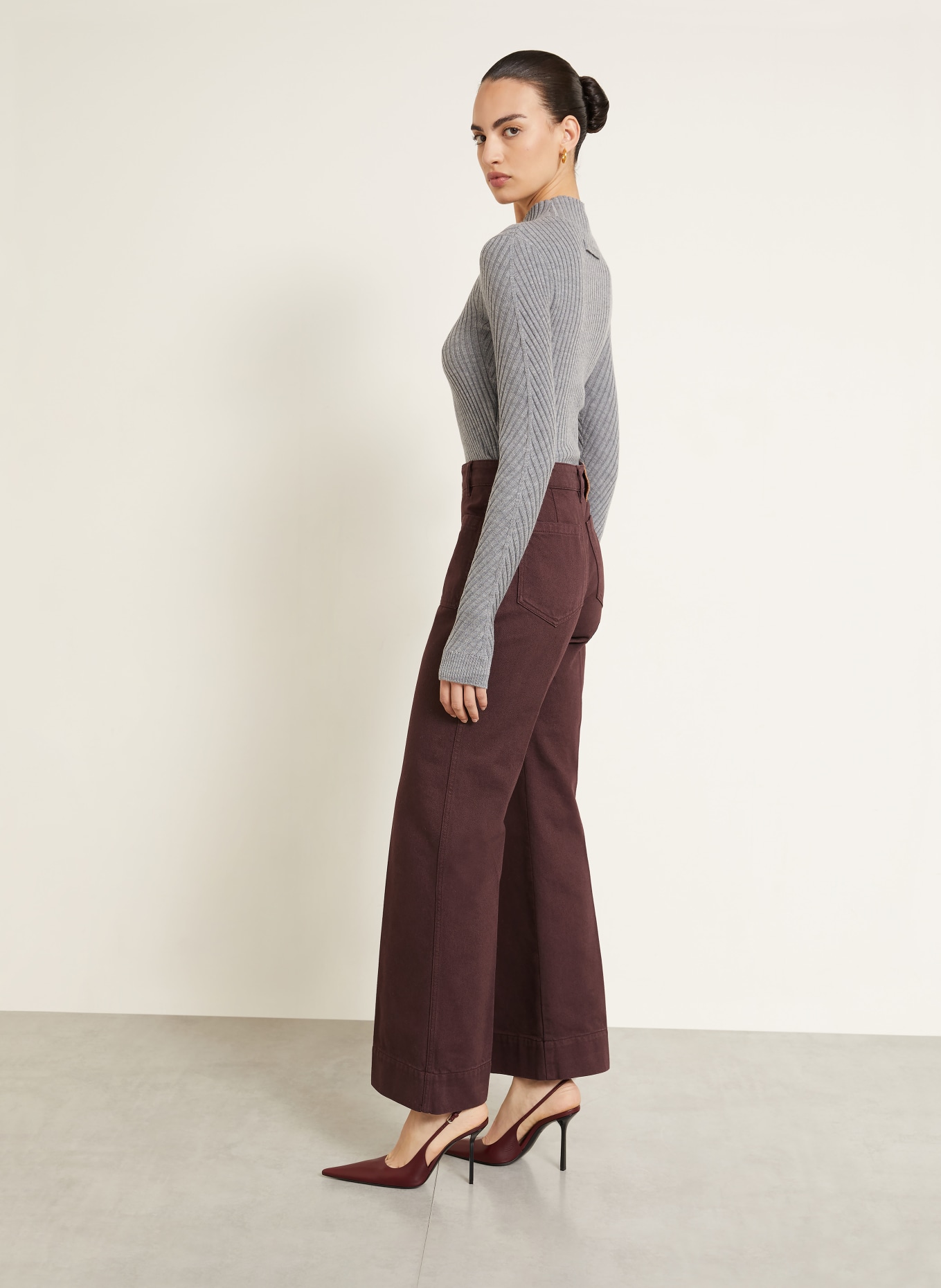 VICTORIA BECKHAM ALINA Wide-Leg Jeans: 9887 ACAI