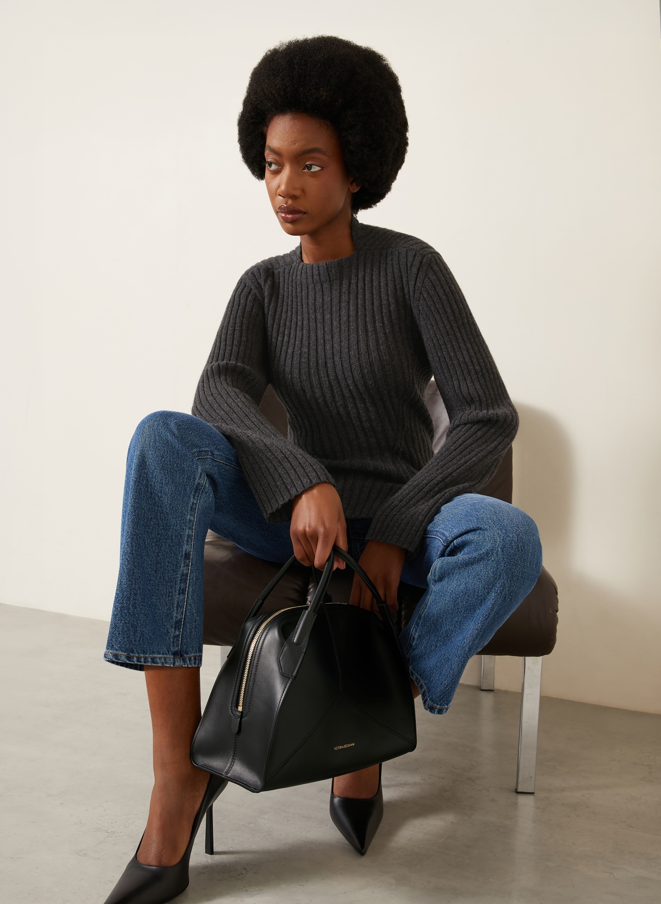 VICTORIA BECKHAM Trui met kasjmier: DONKERGRIJS