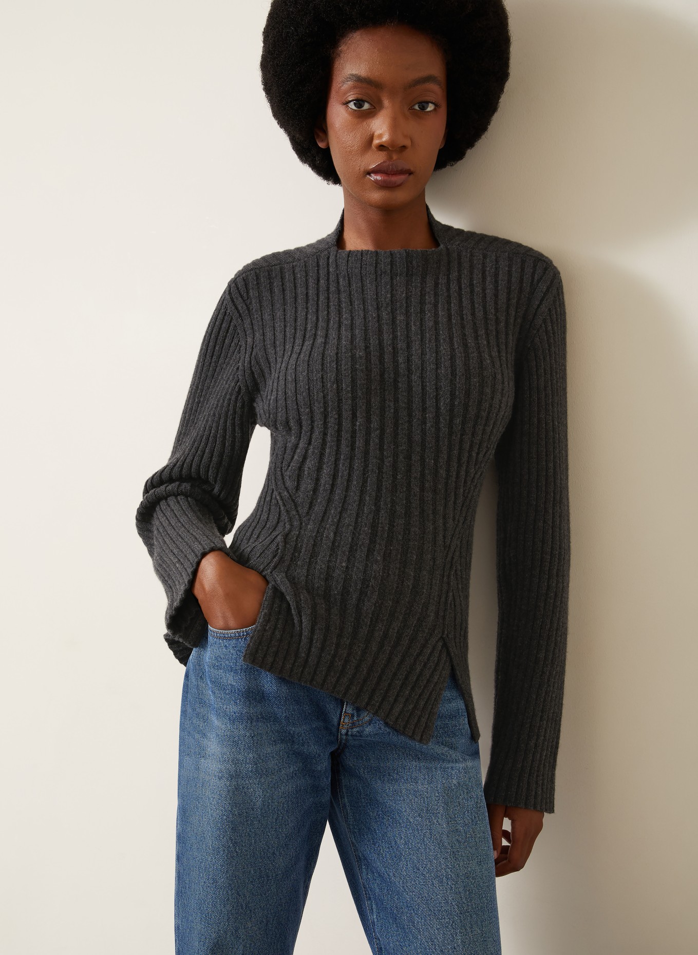 VICTORIA BECKHAM Trui met kasjmier: DONKERGRIJS