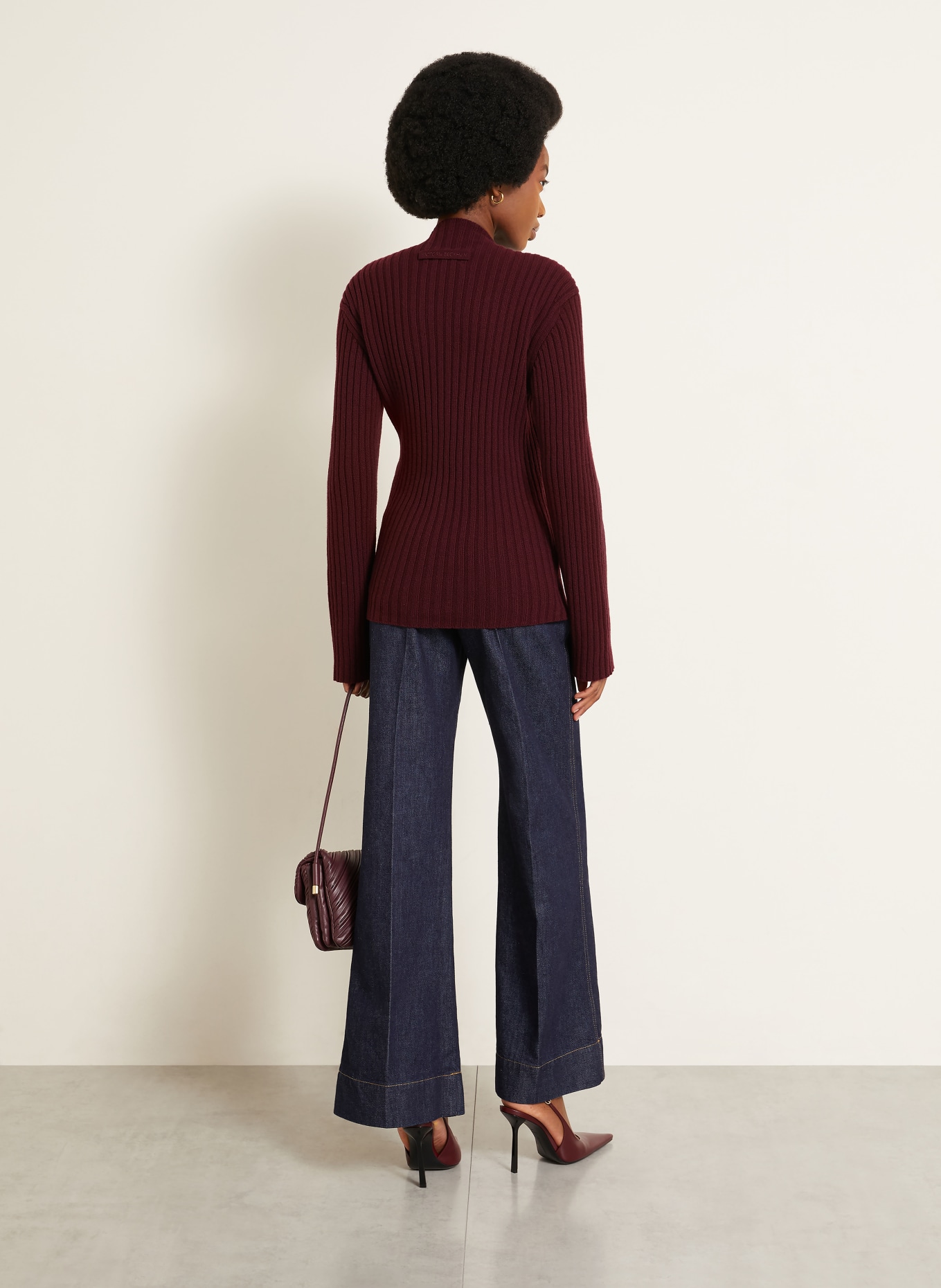 VICTORIA BECKHAM Trui met kasjmier: DONKERROOD