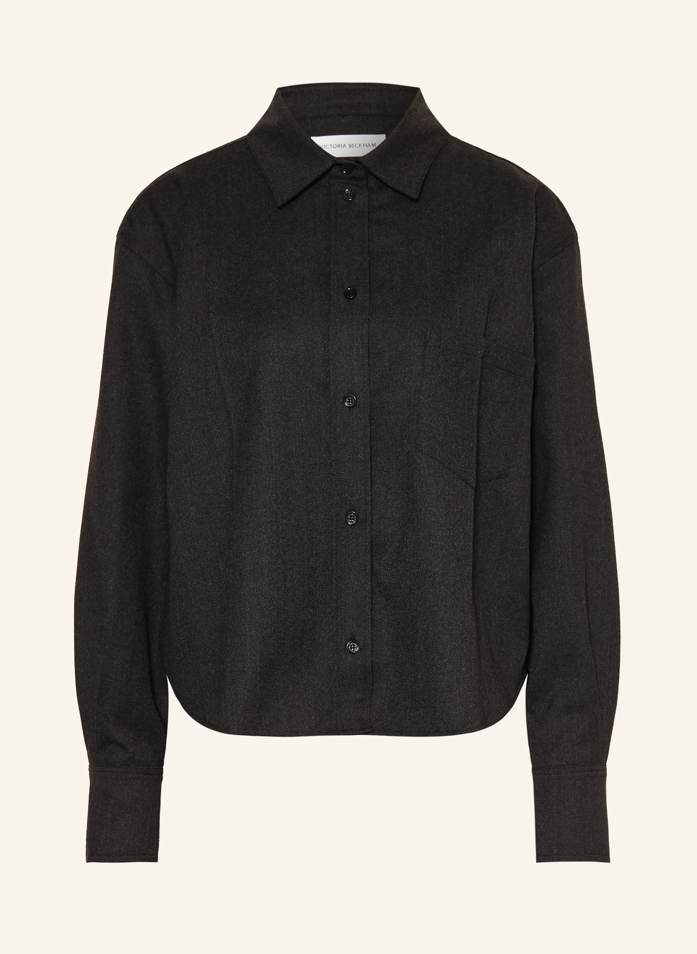 VICTORIA BECKHAM Hemdbluse ELLYS aus Flanell: DUNKELGRAU