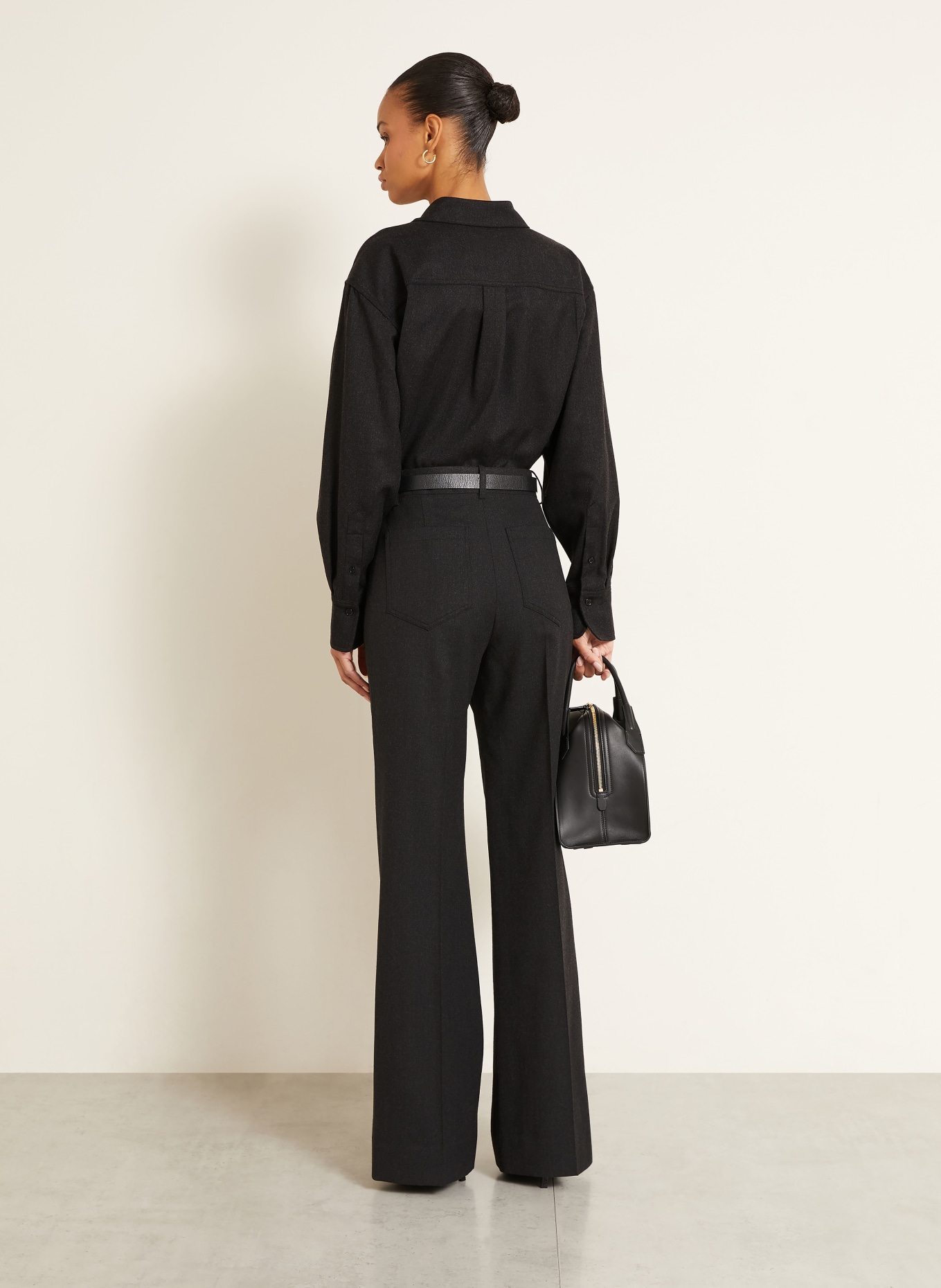VICTORIA BECKHAM Hemdbluse ELLYS aus Flanell: DUNKELGRAU