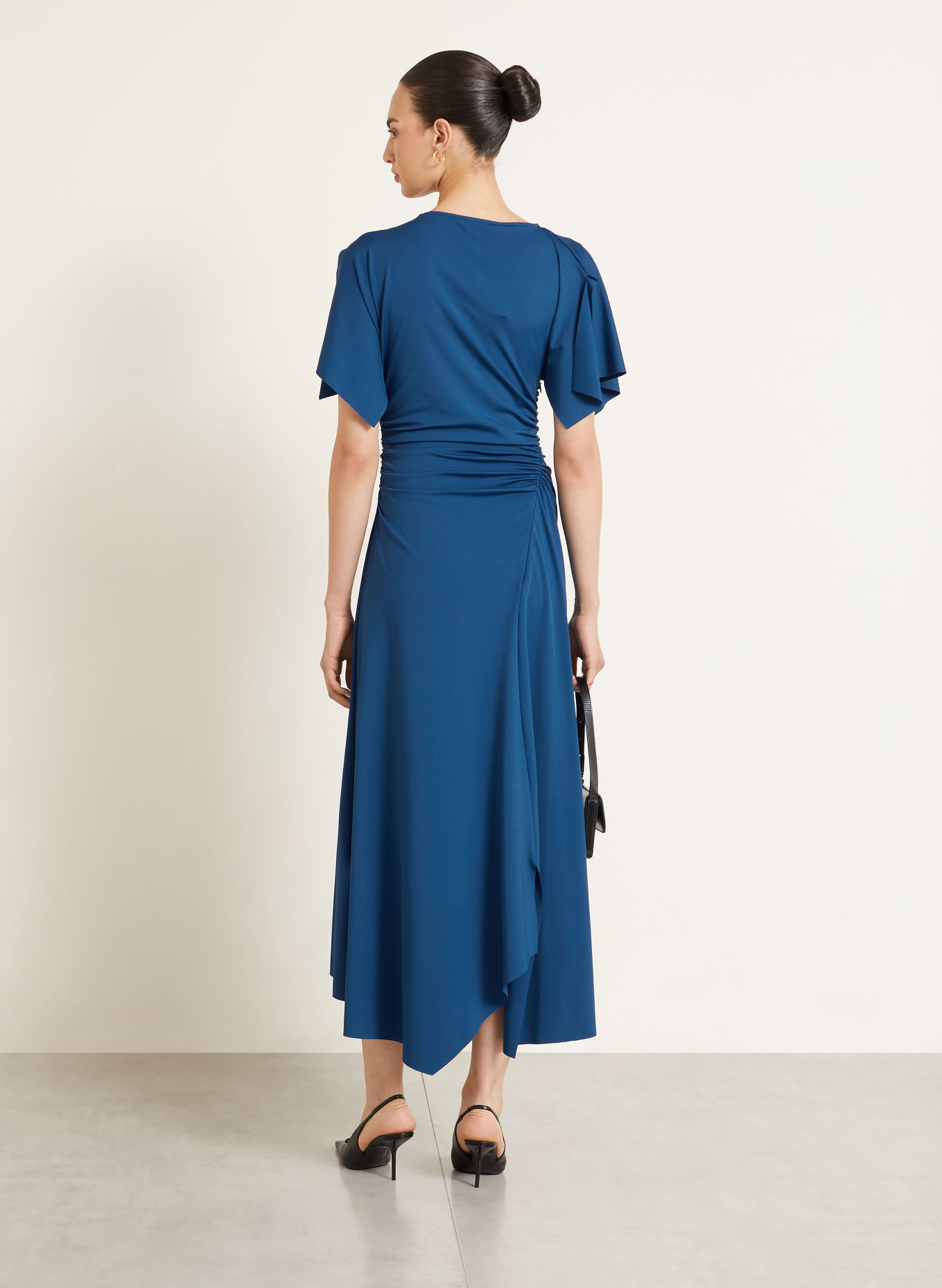 VICTORIA BECKHAM BLOUSEY cocktail dress made of jersey: BLUE