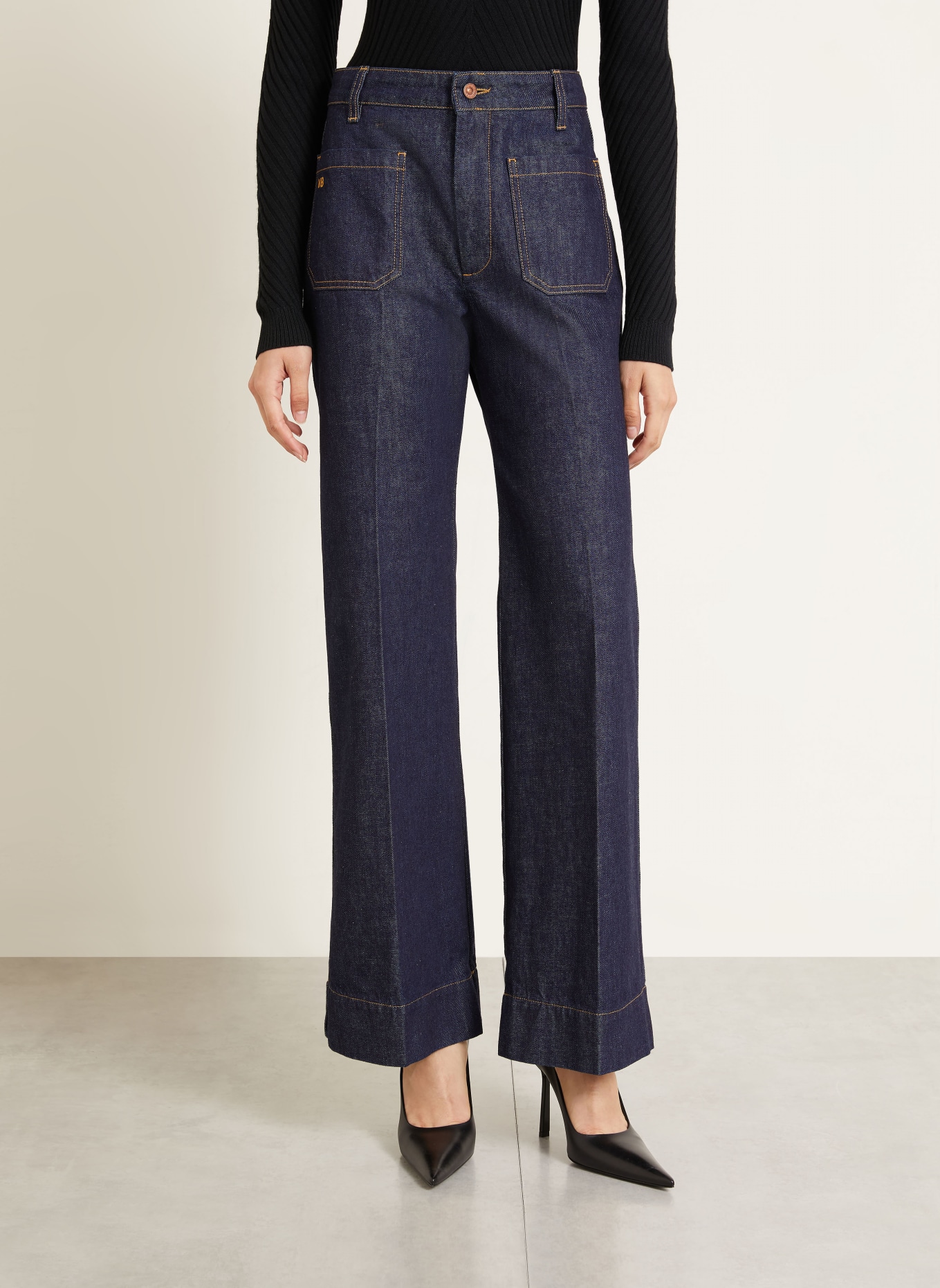 VICTORIA BECKHAM Wide Leg Jeans ALINA: 8221 Indigo Rinse