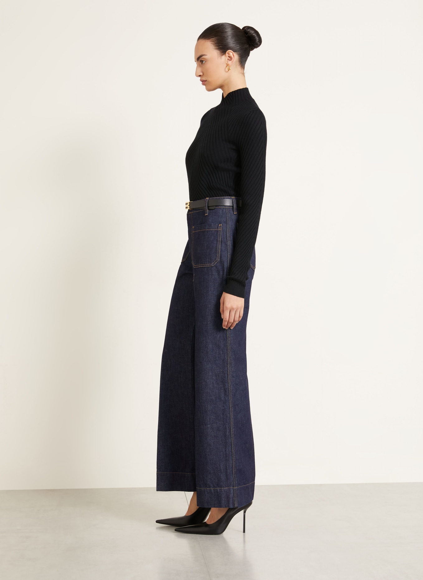VICTORIA BECKHAM Wide Leg Jeans ALINA: 8221 Indigo Rinse