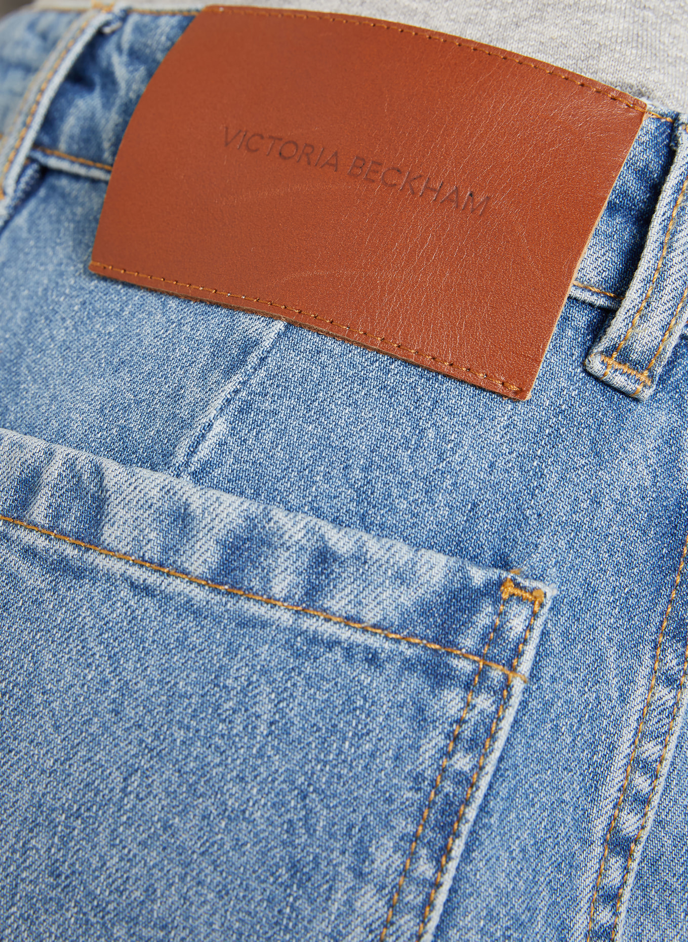VICTORIA BECKHAM ALINA Wide-Leg Jeans: 7671 WORN BLUE WASH
