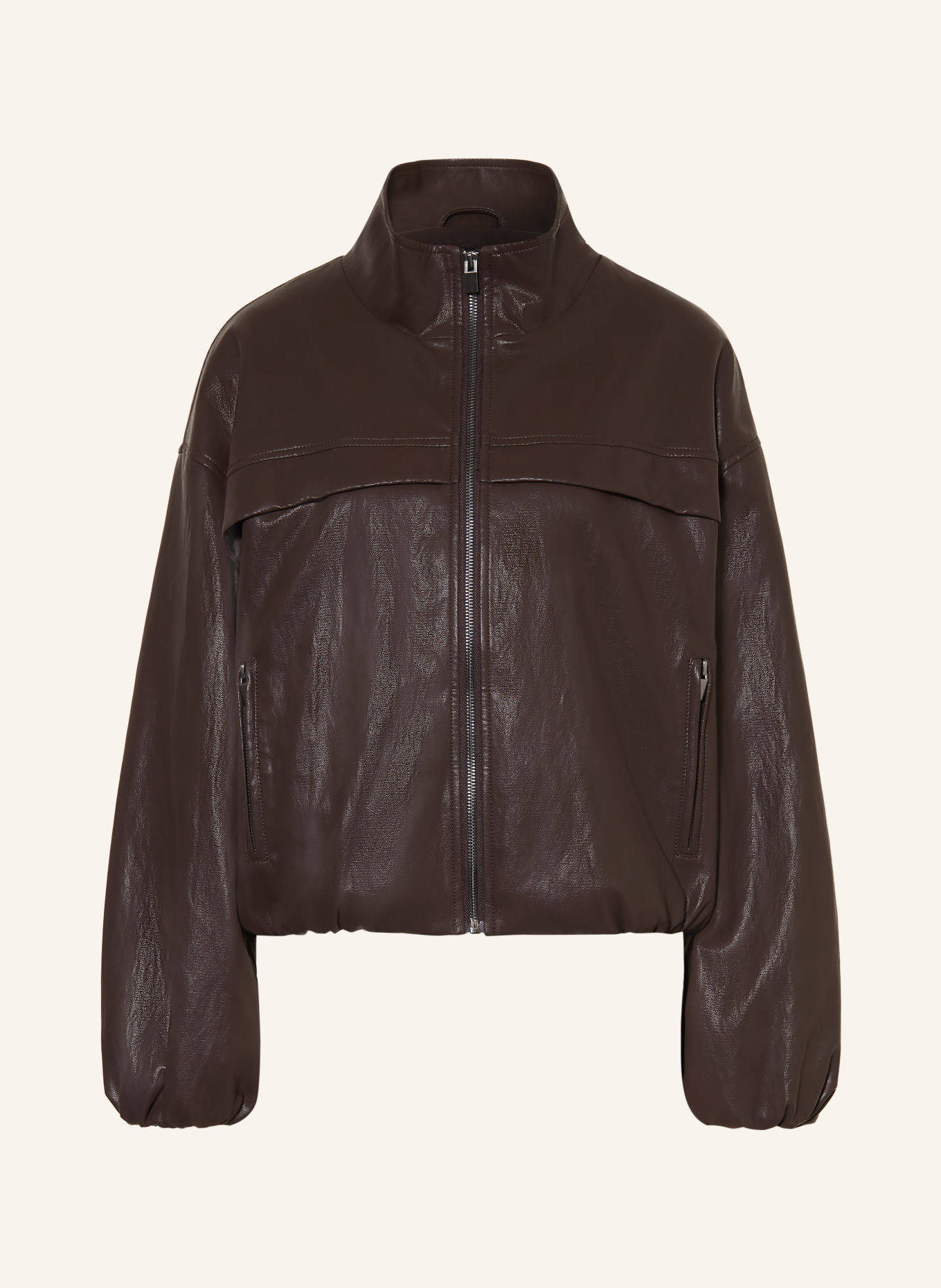 WITHBLACK Jacke AISHA in Lederoptik: DUNKELBRAUN