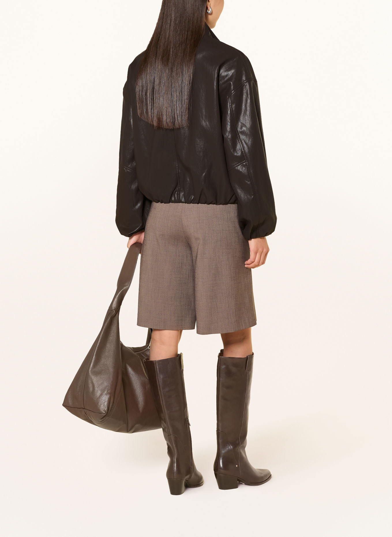 WITHBLACK Jacke AISHA in Lederoptik: DUNKELBRAUN