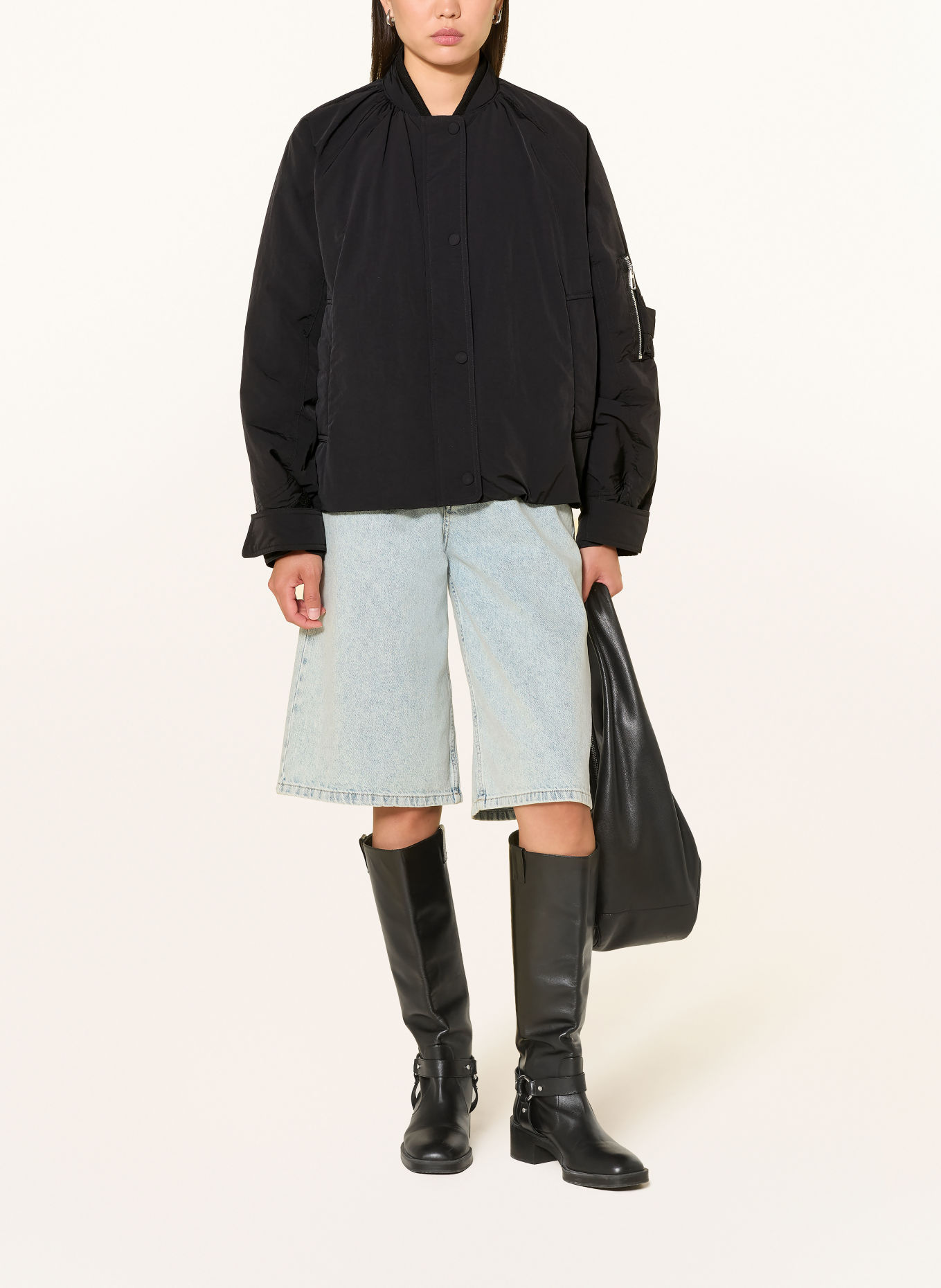 WITHBLACK GRAPPY-Blouson met pas: ZWART