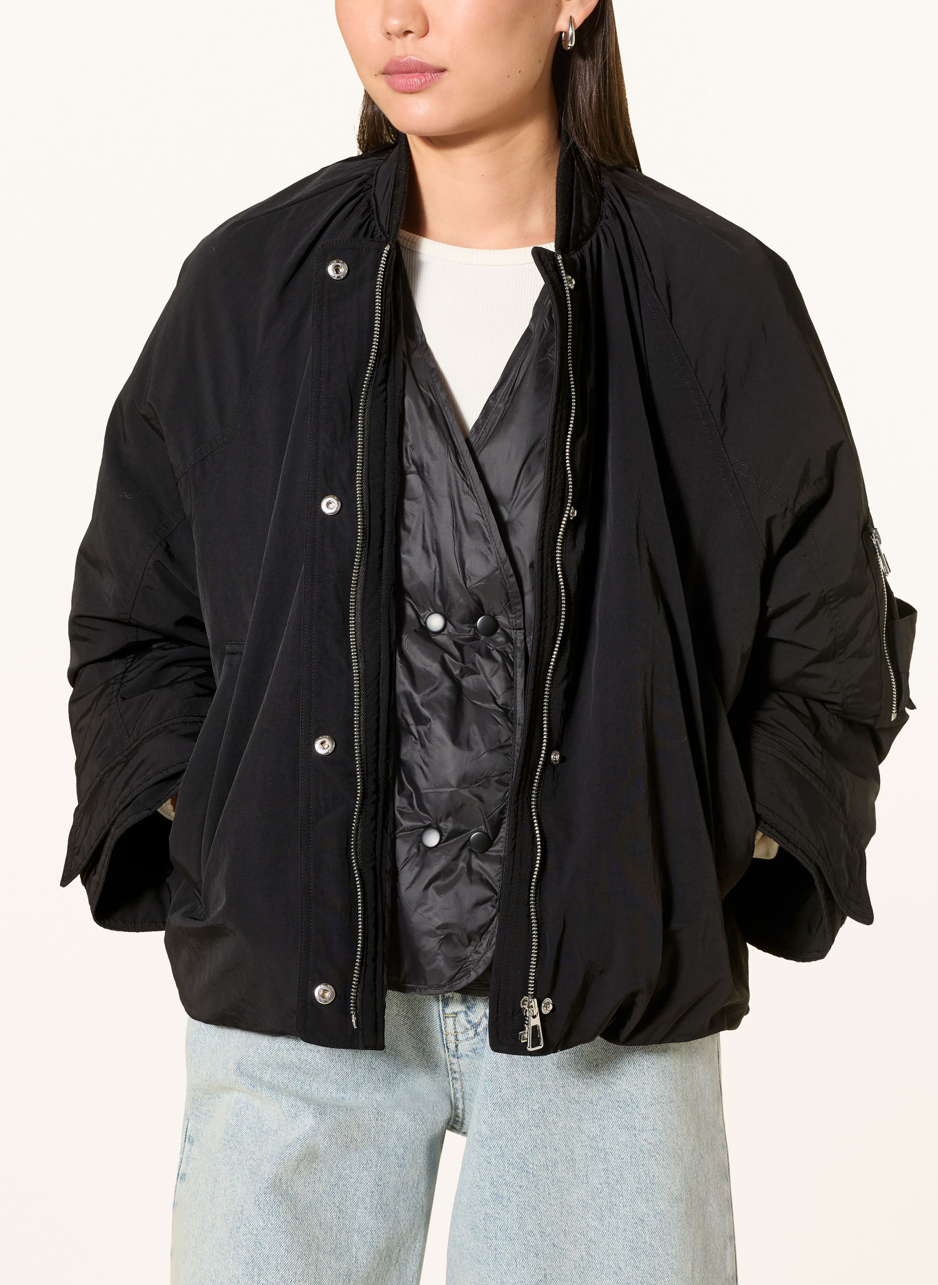 WITHBLACK GRAPPY-Blouson met pas: ZWART