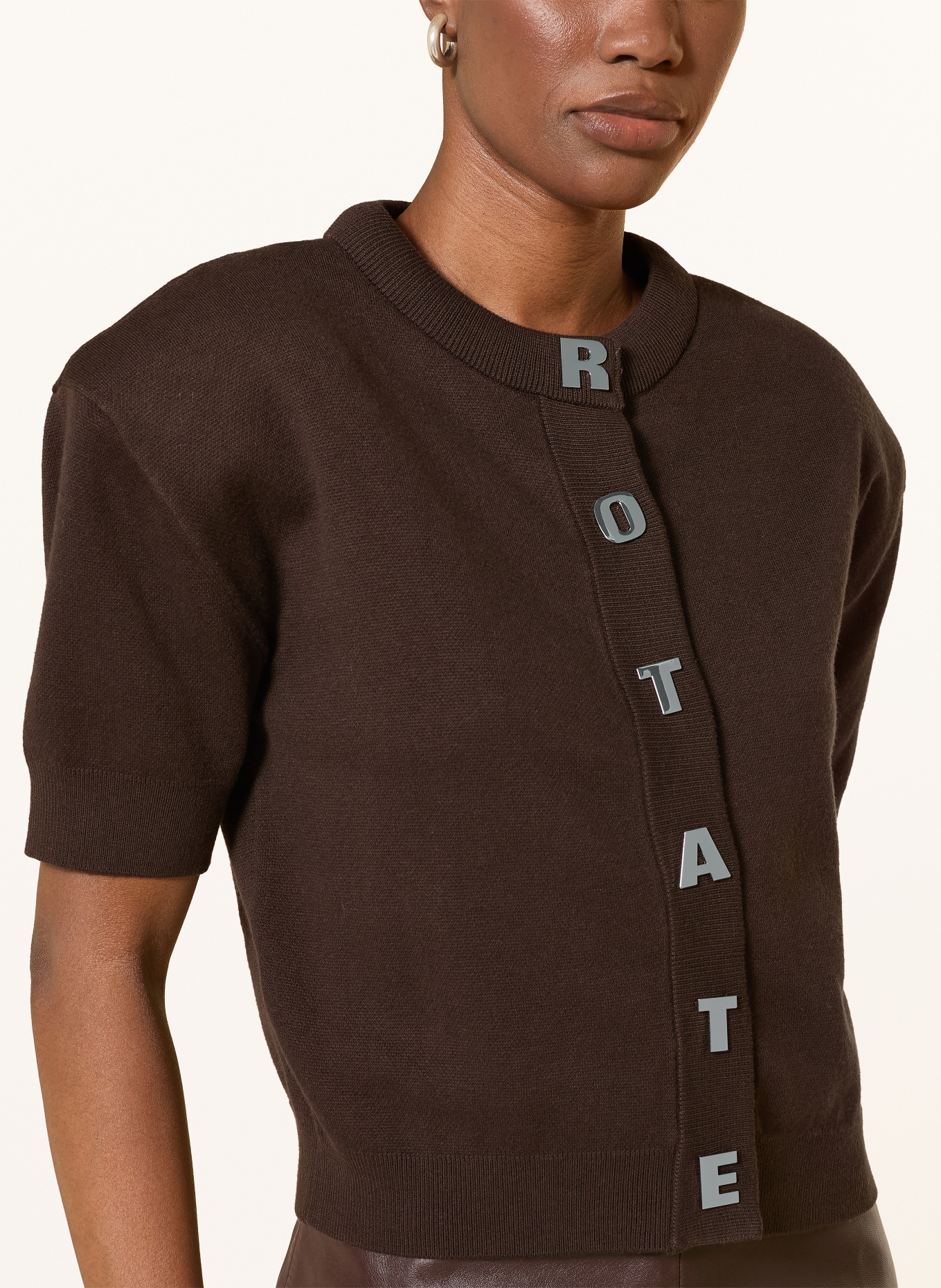 ROTATE Strickjacke: DUNKELBRAUN