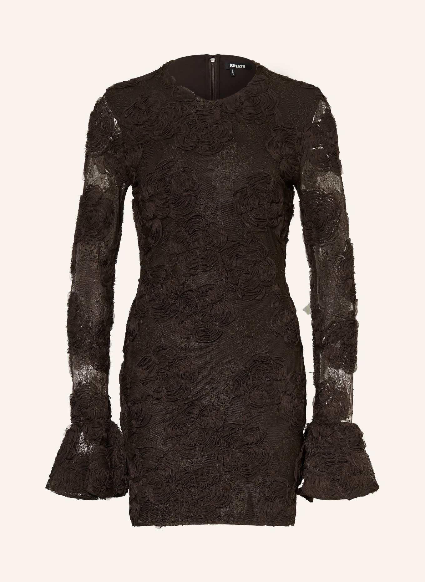 ROTATE Cocktail dress with flounces: DARK BROWN